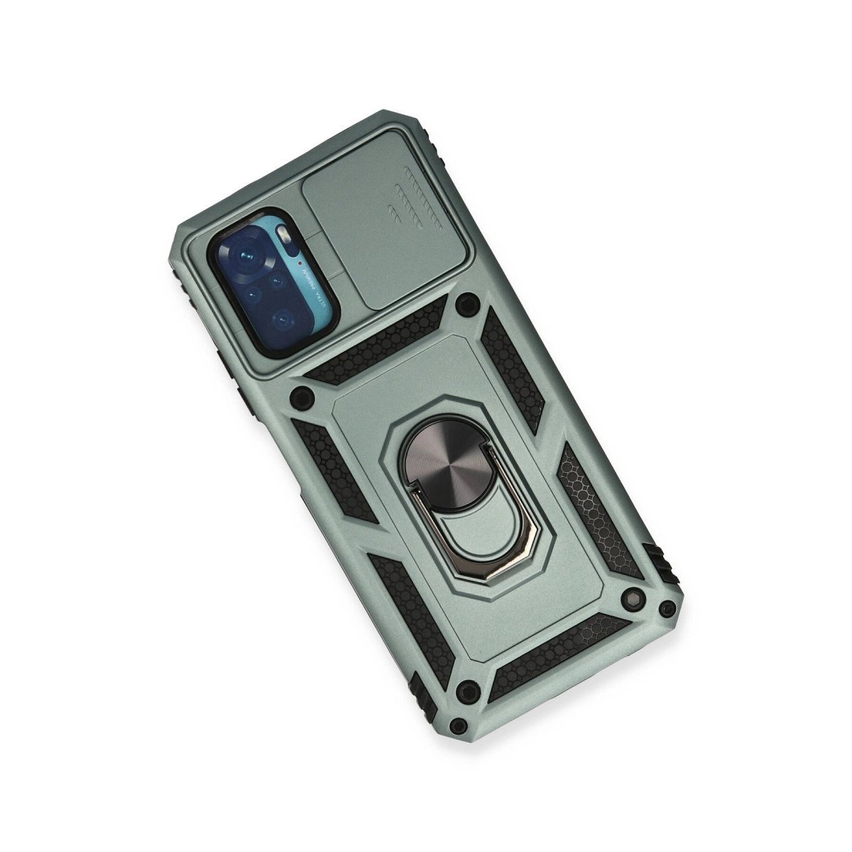 Xiaomi Redmi Note 10 Kılıf Pars Lens Yüzüklü Silikon - Yeşil Xiaomi Redmi Note 10 Kılıf Pars Lens Yüzüklü Silikon - Yeşil