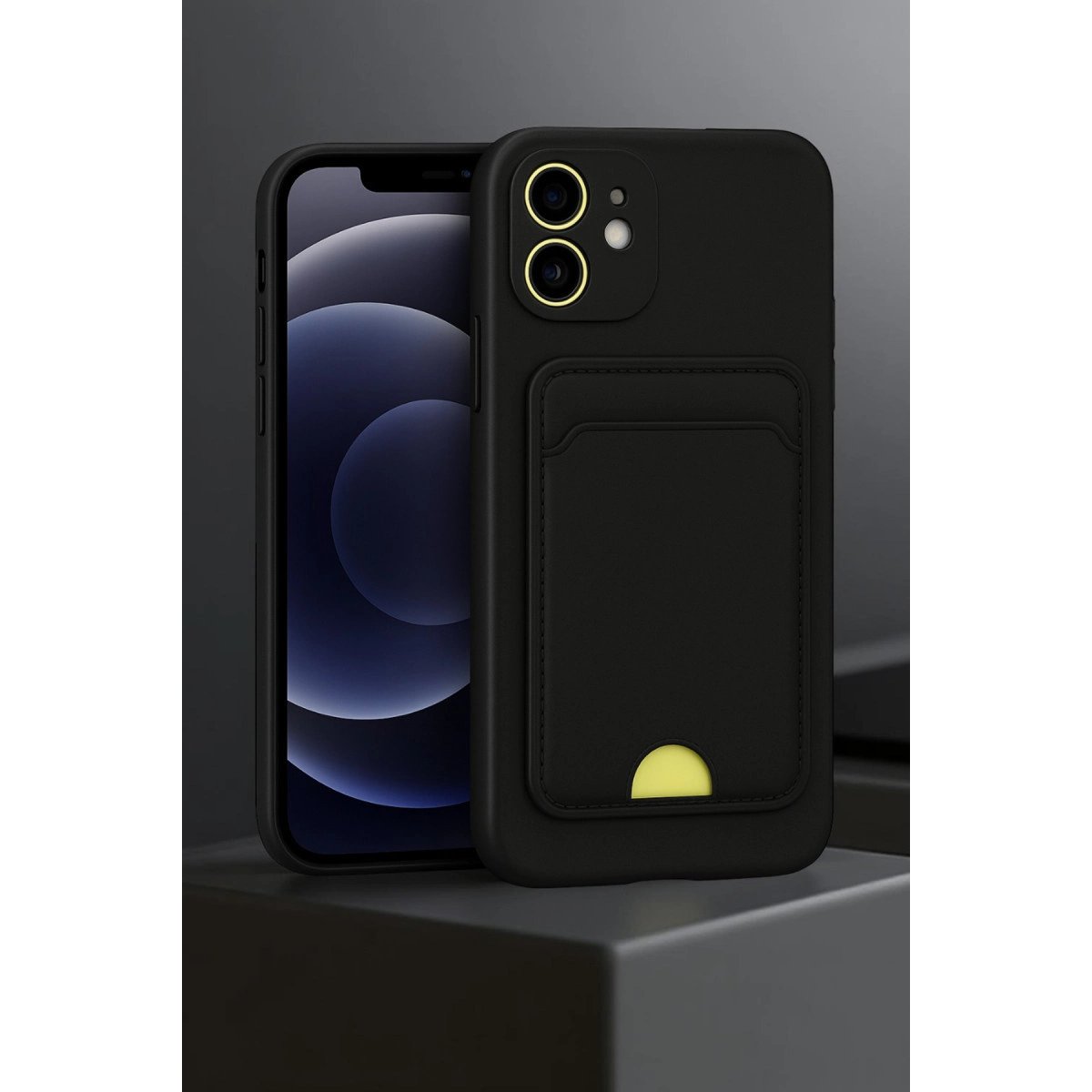 İphone 11 Kılıf Kelvin Kartvizitli Silikon - Lila