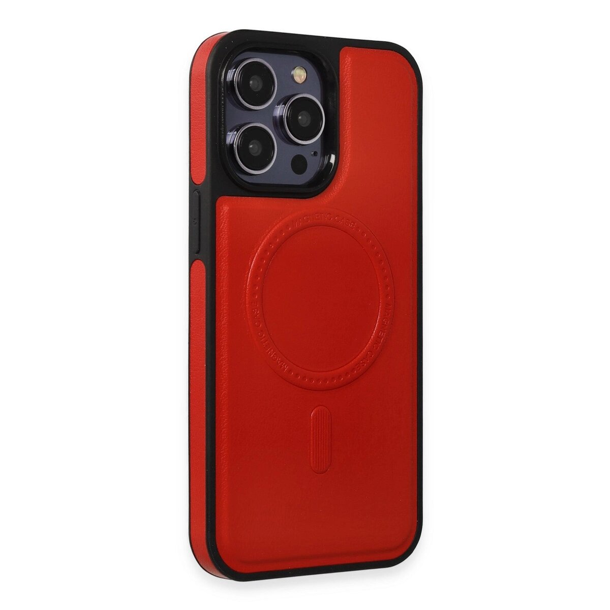 İphone 13 Pro Max Kılıf Ozzi Magsafe Deri Kapak - Kırmızı İphone 13 Pro Max Kılıf Ozzi Magsafe Deri Kapak - Kırmızı