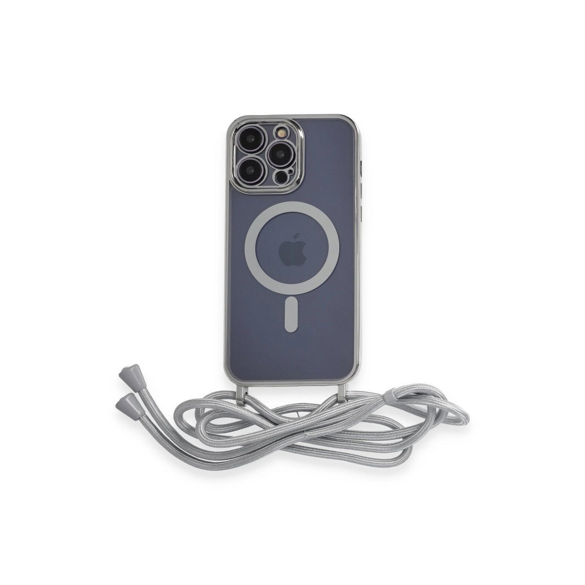 İphone 12 Pro Max Kılıf Divo Lazer Askılı Magsafe Kapak - Gümüş İphone 12 Pro Max Kılıf Divo Lazer Askılı Magsafe Kapak - Gümüş
