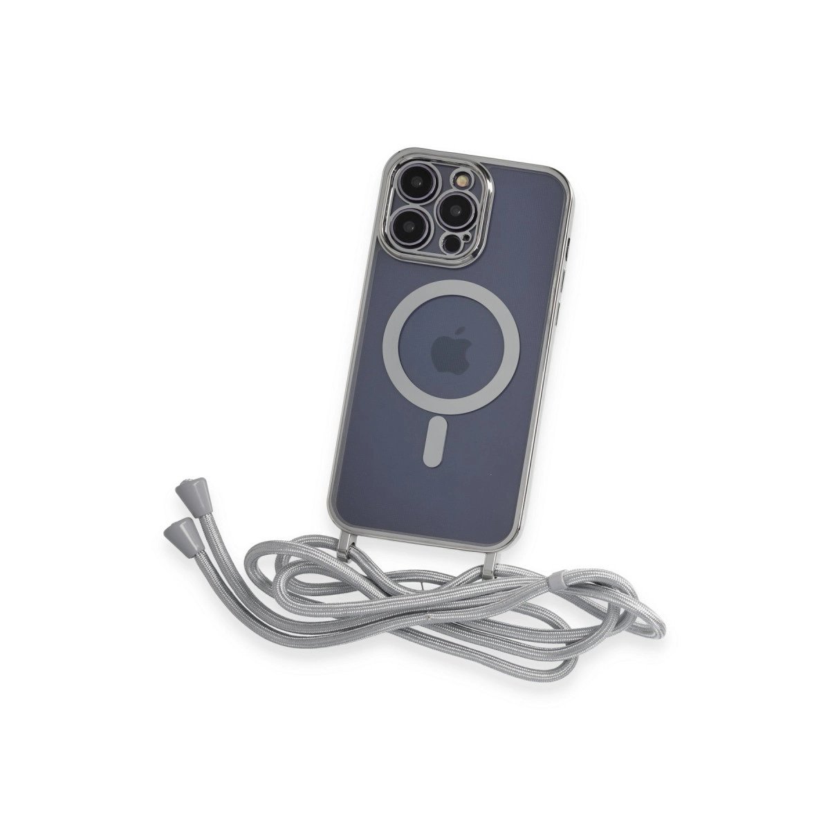 İphone 12 Pro Max Kılıf Divo Lazer Askılı Magsafe Kapak - Gümüş İphone 12 Pro Max Kılıf Divo Lazer Askılı Magsafe Kapak - Gümüş