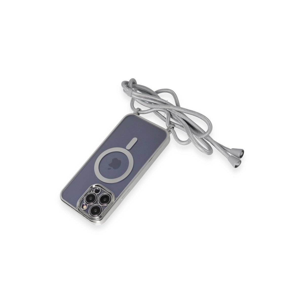 İphone 12 Pro Max Kılıf Divo Lazer Askılı Magsafe Kapak - Gümüş İphone 12 Pro Max Kılıf Divo Lazer Askılı Magsafe Kapak - Gümüş
