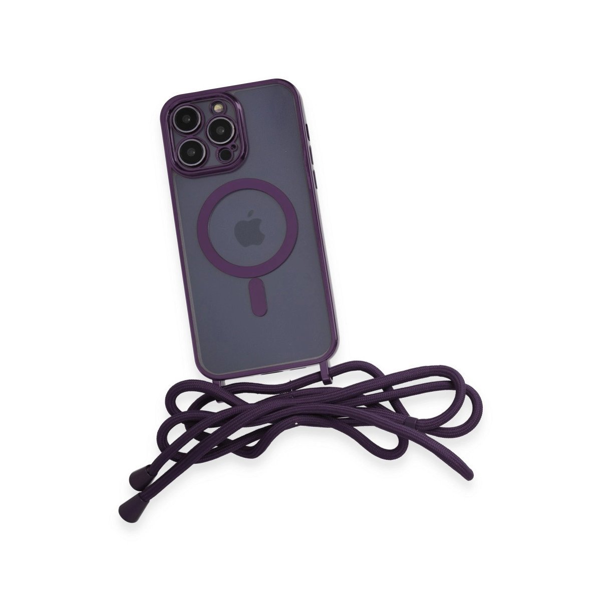 İphone 13 Pro Kılıf Divo Lazer Askılı Magsafe Kapak - Derin Mor İphone 13 Pro Kılıf Divo Lazer Askılı Magsafe Kapak - Derin Mor