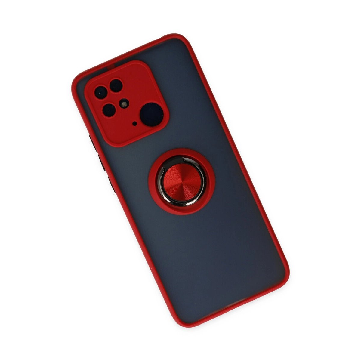 Xiaomi Poco C40 Kılıf Montreal Yüzüklü Silikon Kapak - Kırmızı Xiaomi Poco C40 Kılıf Montreal Yüzüklü Silikon Kapak - Kırmızı