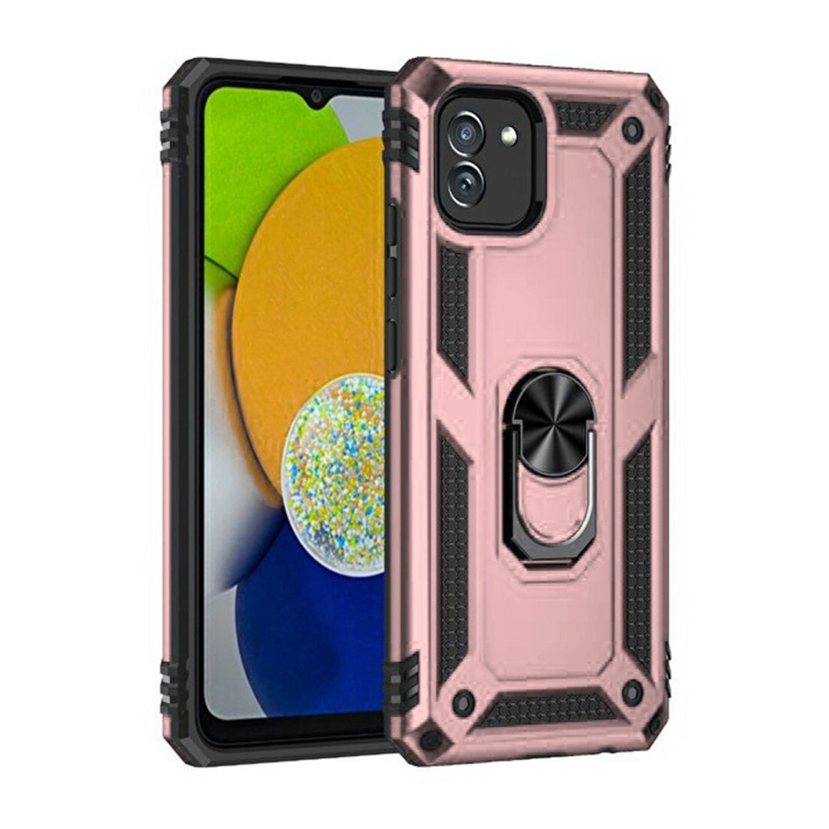 Samsung Galaxy A03 Kılıf Sofya Yüzüklü Silikon Kapak - Rose Samsung Galaxy A03 Kılıf Sofya Yüzüklü Silikon Kapak - Rose
