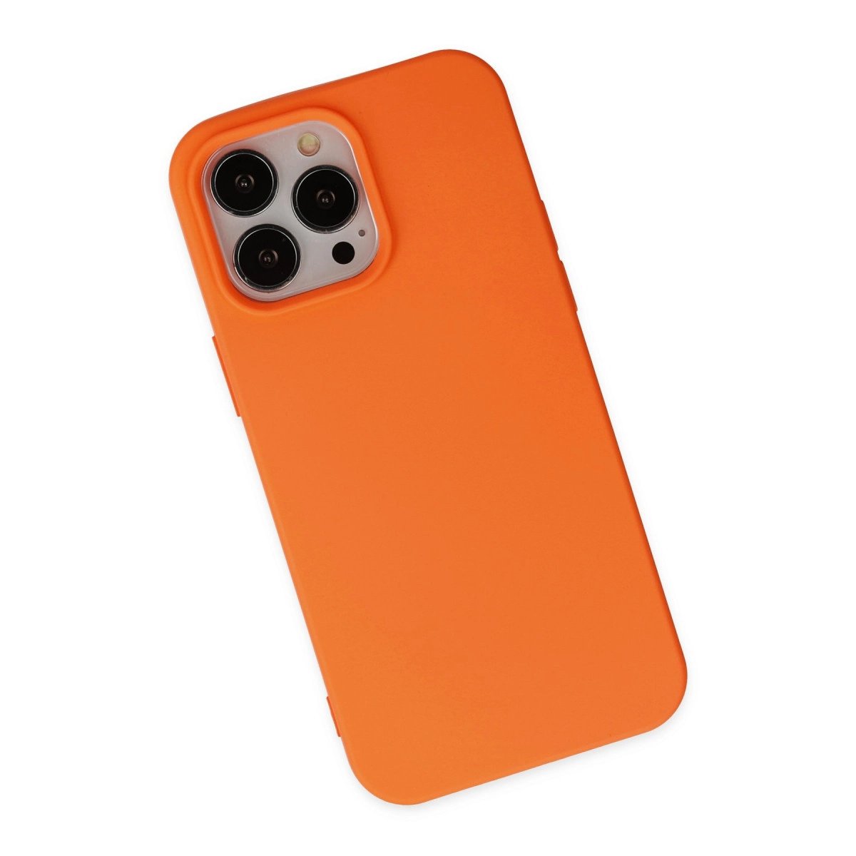 İphone 14 Pro Max Kılıf Nano İçi Kadife Silikon - Turuncu İphone 14 Pro Max Kılıf Nano İçi Kadife Silikon - Turuncu