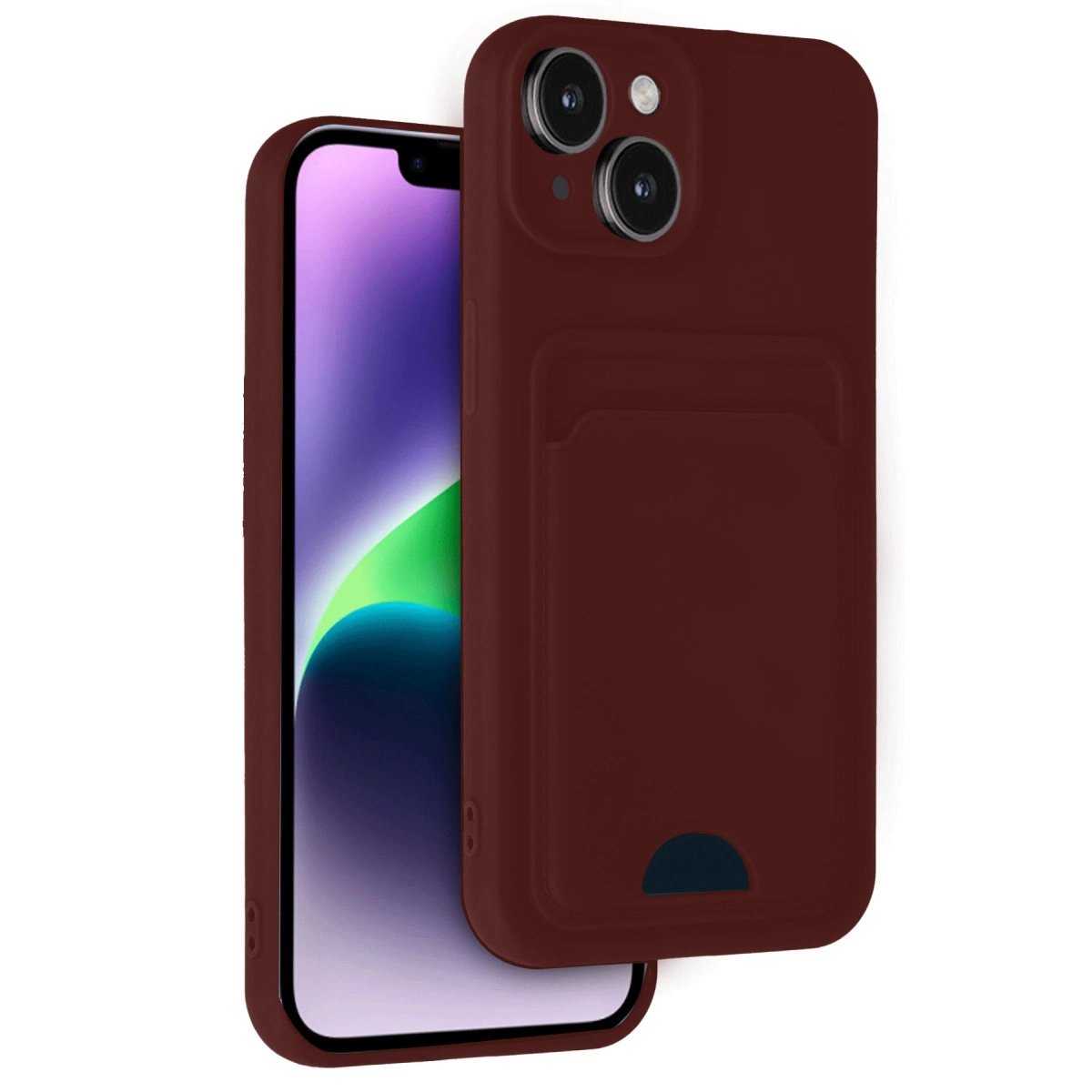 İphone 14 Kılıf Kelvin Kartvizitli Silikon - Bordo İphone 14 Kılıf Kelvin Kartvizitli Silikon - Bordo