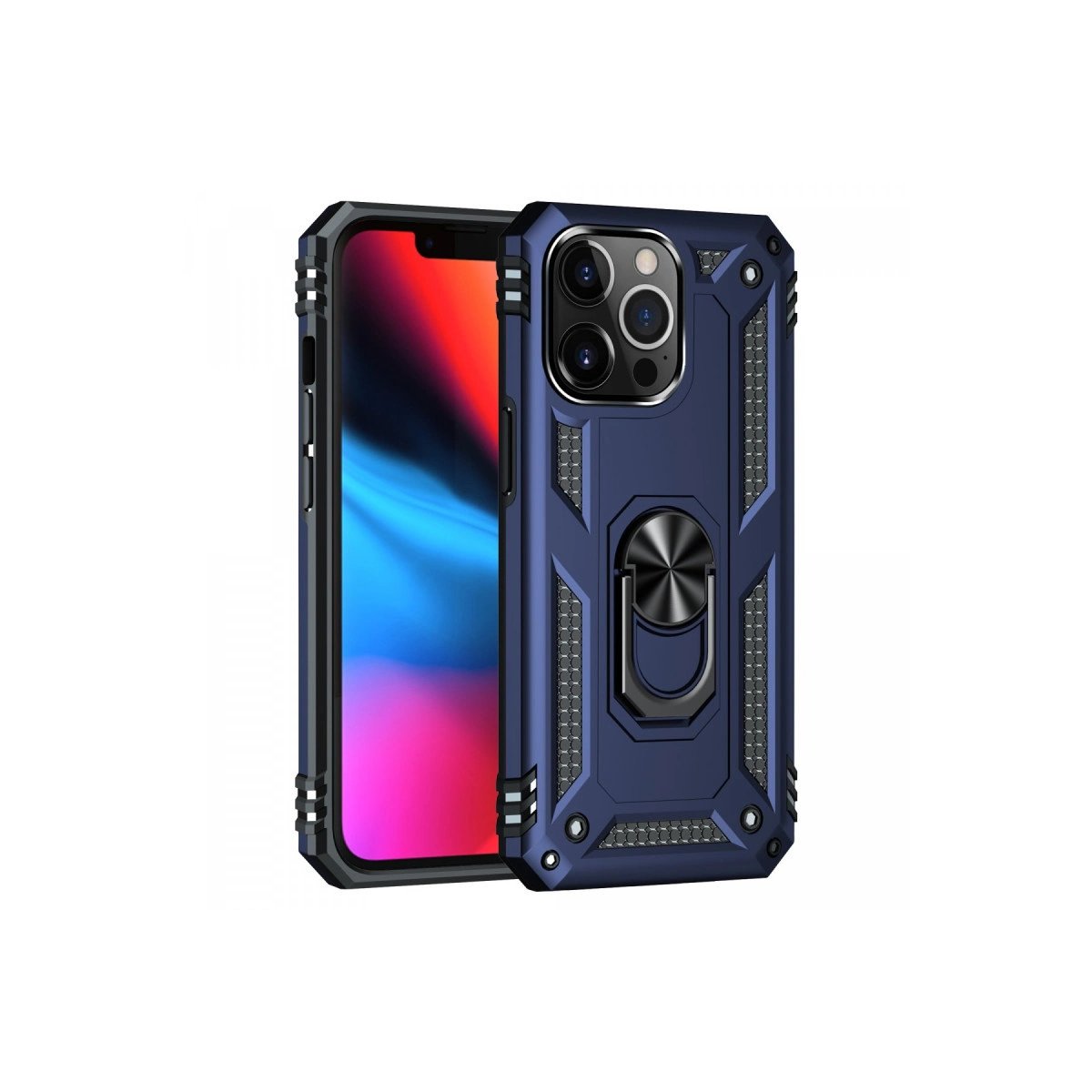 İphone 14 Pro Kılıf Sofya Yüzüklü Silikon Kapak - Lacivert İphone 14 Pro Kılıf Sofya Yüzüklü Silikon Kapak - Lacivert