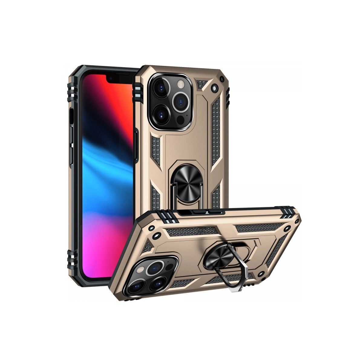 İphone 14 Pro Kılıf Sofya Yüzüklü Silikon Kapak - Gold İphone 14 Pro Kılıf Sofya Yüzüklü Silikon Kapak - Gold
