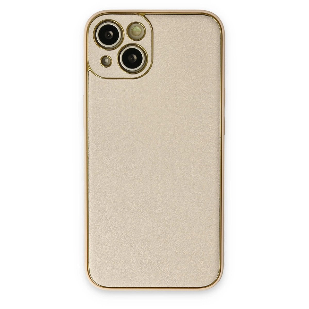 İphone 14 Plus Kılıf Coco Deri Silikon Kapak - Gold İphone 14 Plus Kılıf Coco Deri Silikon Kapak - Gold