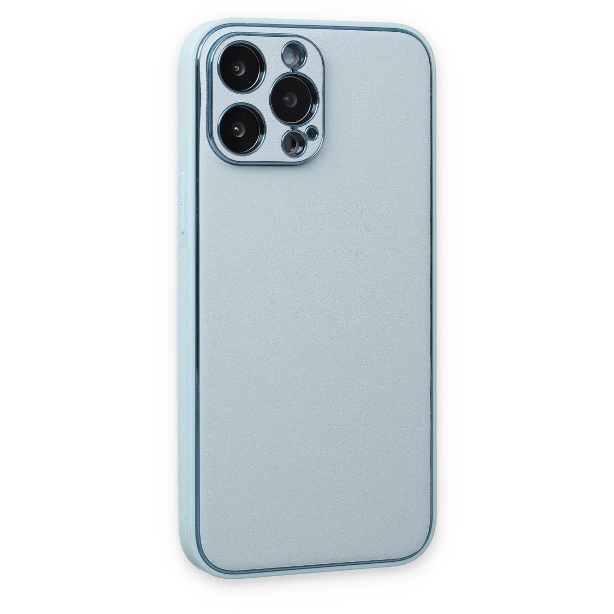 İphone 14 Pro Kılıf Coco Deri Silikon Kapak - Sky Blue