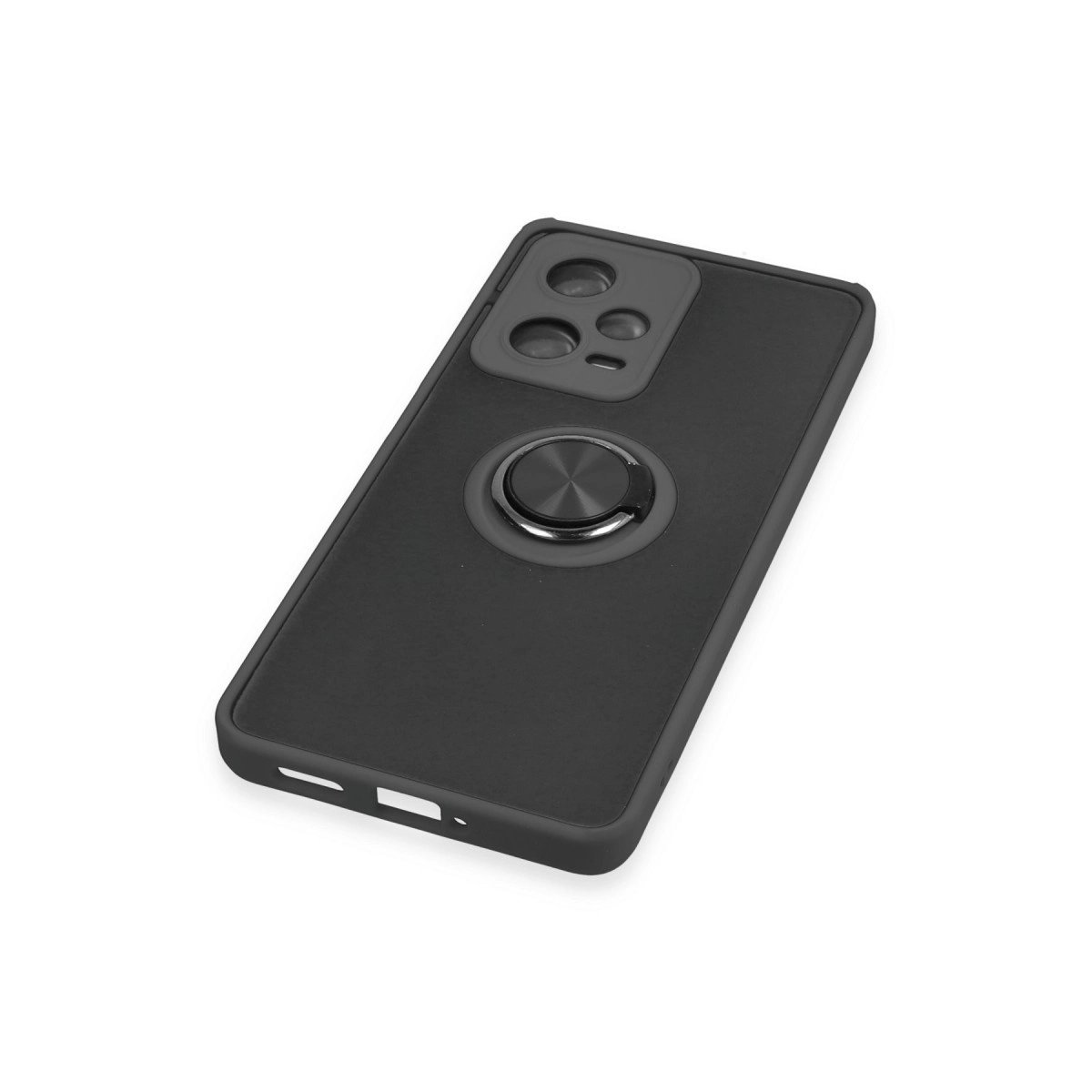 Xiaomi Redmi Note 12 5g Kılıf Montreal Yüzüklü Silikon Kapak - Siyah Xiaomi Redmi Note 12 5g Kılıf Montreal Yüzüklü Silikon Kapak - Siyah
