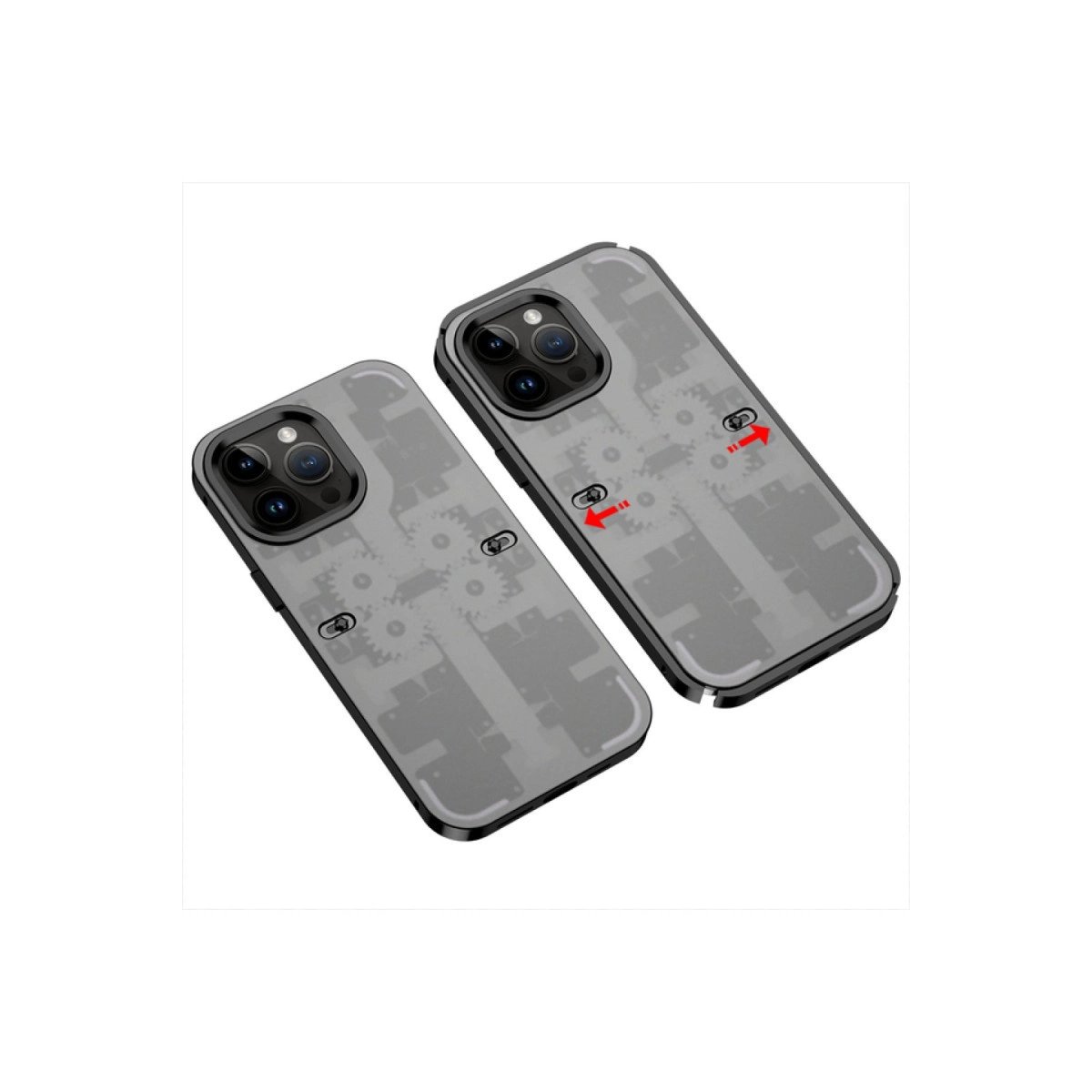 İphone 13 Pro Max Kılıf Mekanik Bumper Kapak - Siyah İphone 13 Pro Max Kılıf Mekanik Bumper Kapak - Siyah