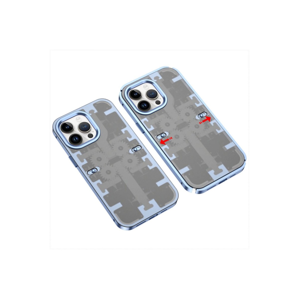 İphone 13 Pro Max Kılıf Mekanik Bumper Kapak - Mavi İphone 13 Pro Max Kılıf Mekanik Bumper Kapak - Mavi