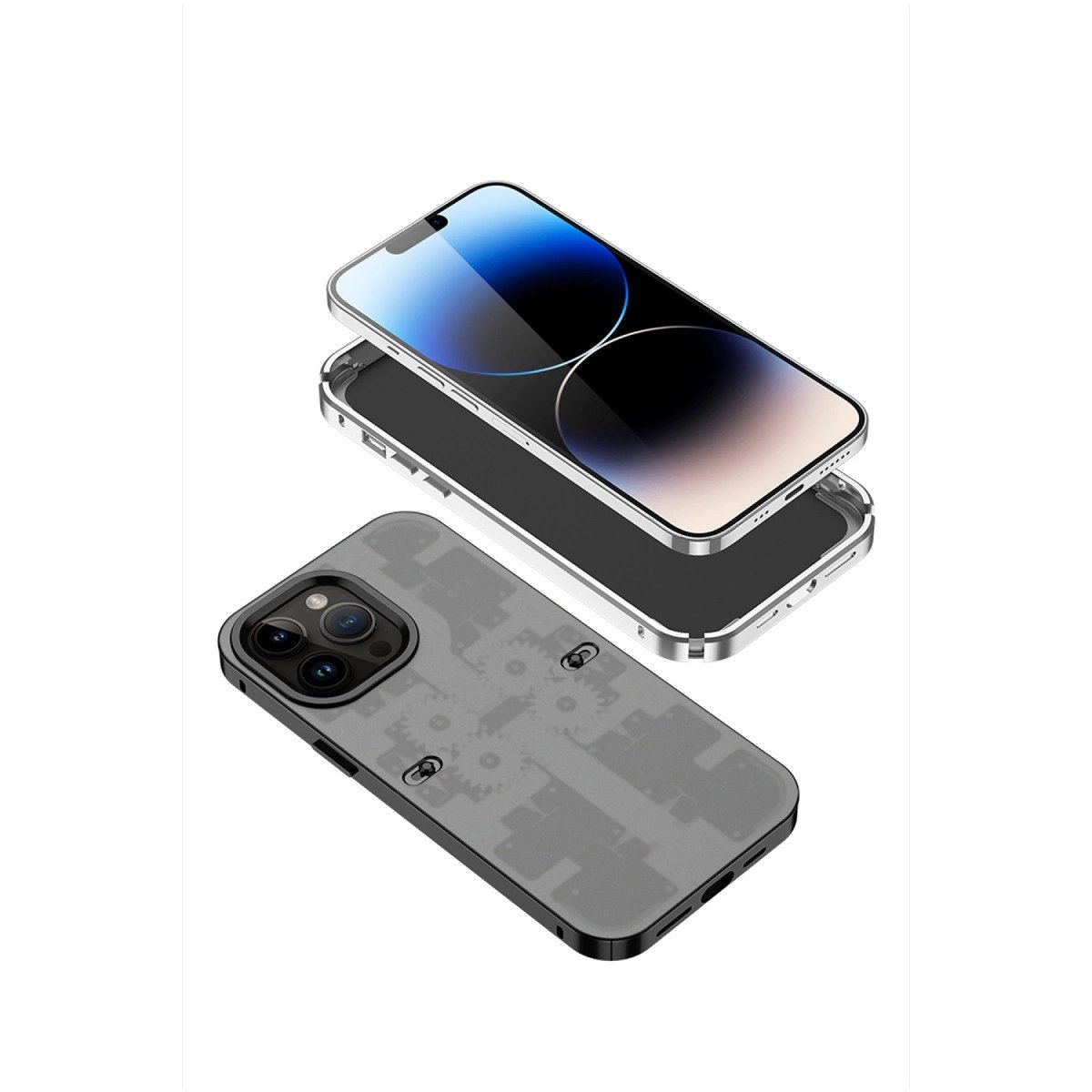 İphone 14 Pro Max Kılıf Mekanik Bumper Kapak - Siyah İphone 14 Pro Max Kılıf Mekanik Bumper Kapak - Siyah