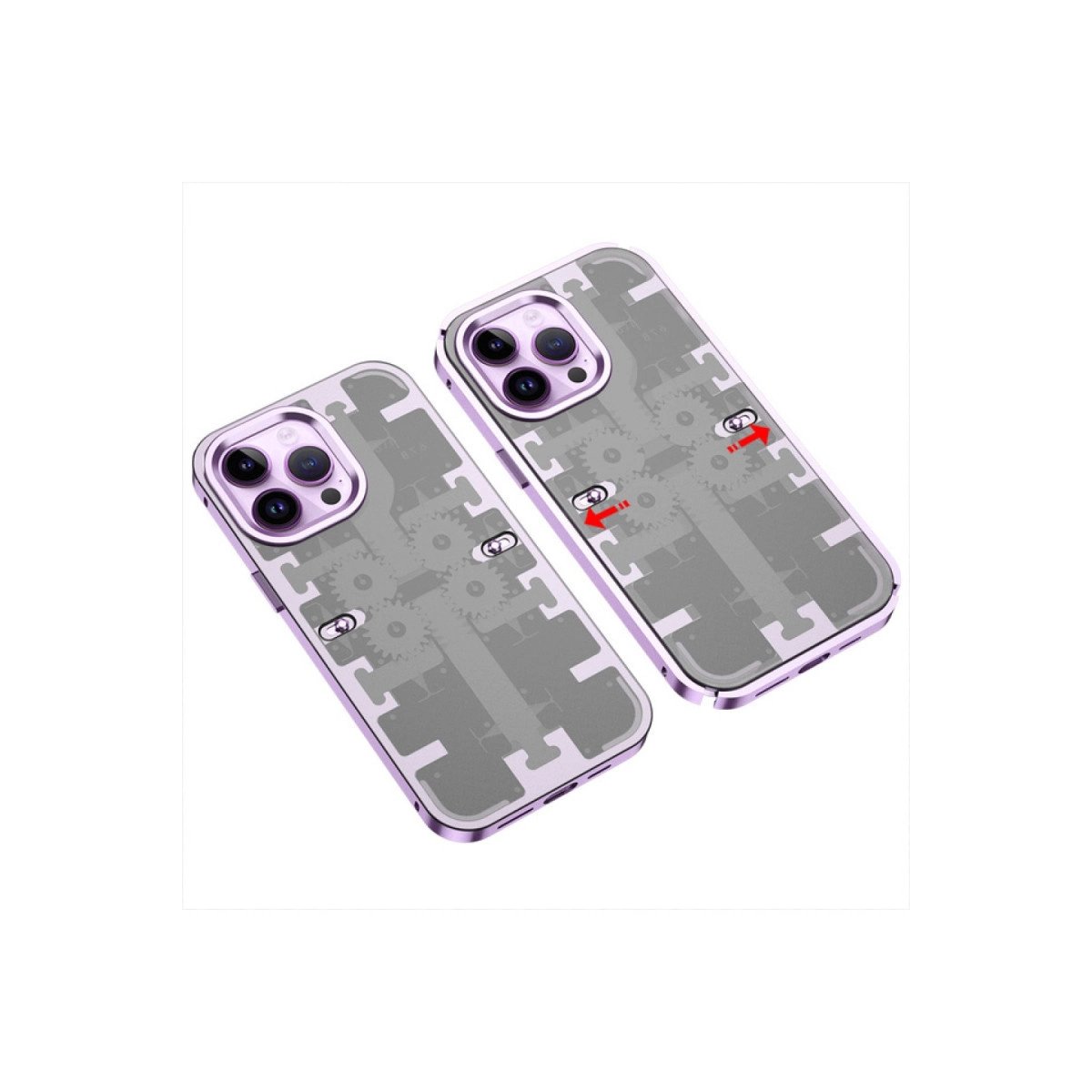 İphone 14 Pro Max Kılıf Mekanik Bumper Kapak - Derin Mor İphone 14 Pro Max Kılıf Mekanik Bumper Kapak - Derin Mor