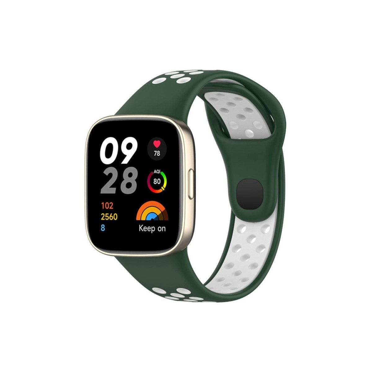 Xiaomi Redmi Watch 3 Spor Delikli Kordon - Haki Yeşil-beyaz Xiaomi Redmi Watch 3 Spor Delikli Kordon - Haki Yeşil-beyaz