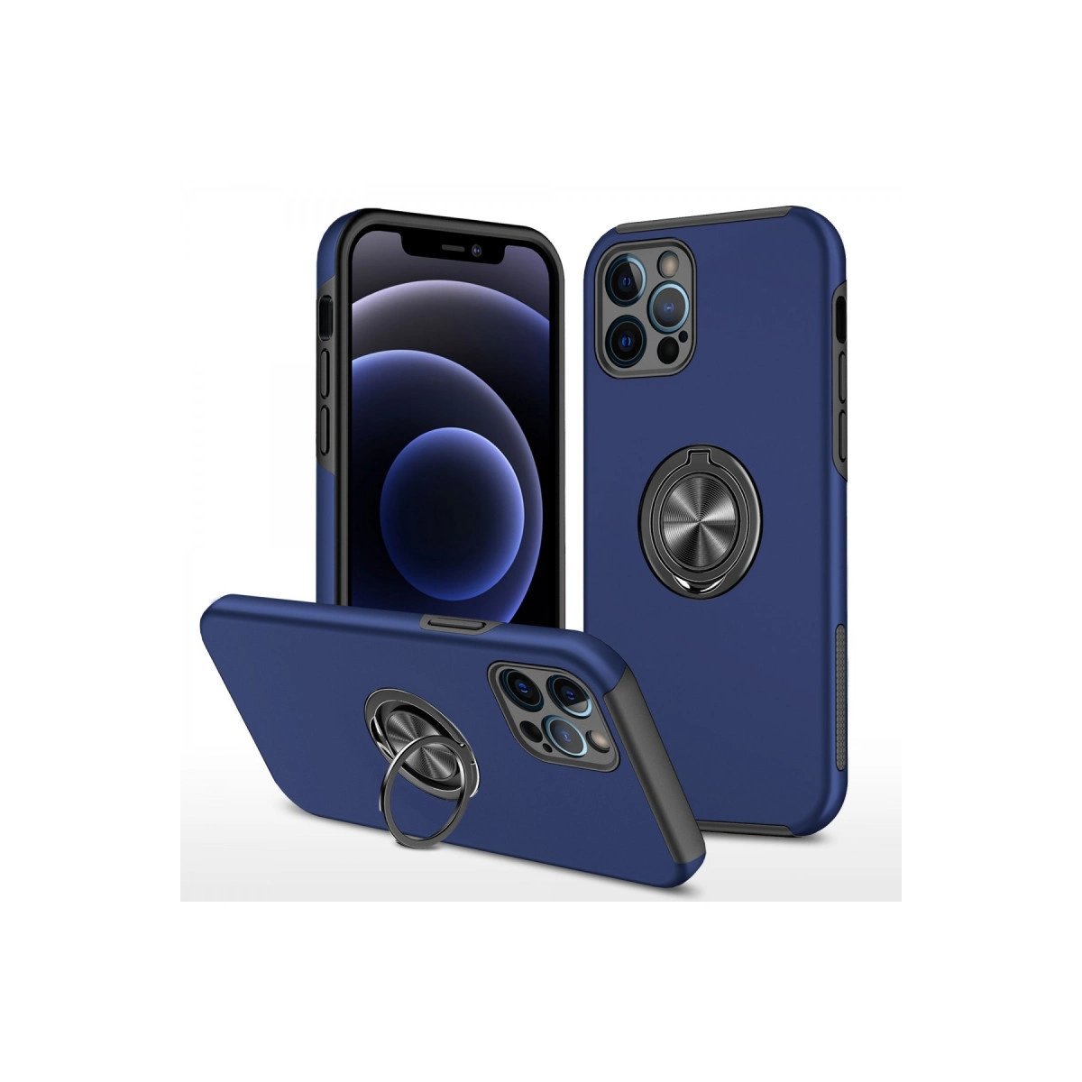 İphone 12 Pro Max Kılıf Elit Yüzüklü Kapak - Lacivert İphone 12 Pro Max Kılıf Elit Yüzüklü Kapak - Lacivert