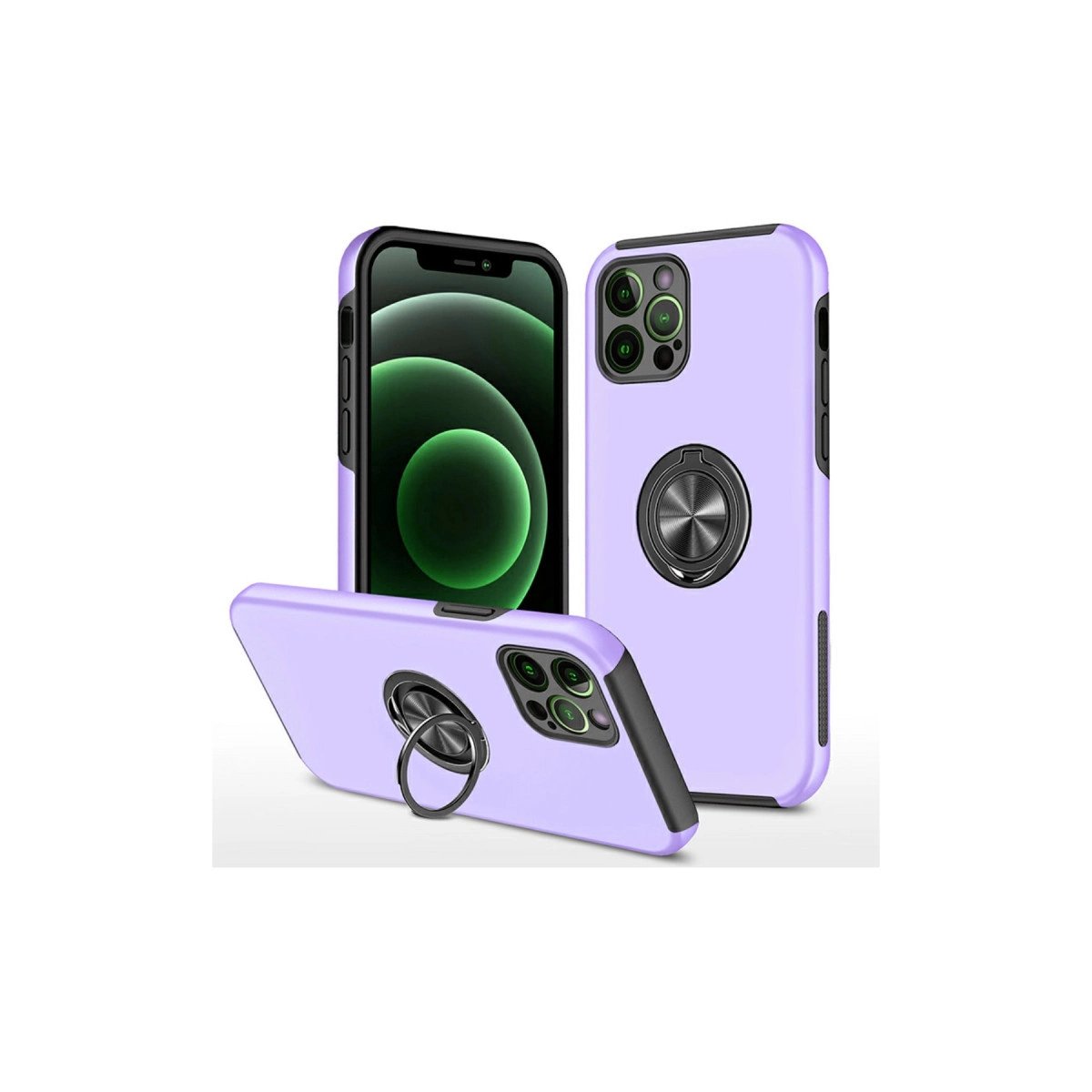 İphone 12 Pro Max Kılıf Elit Yüzüklü Kapak - Mor İphone 12 Pro Max Kılıf Elit Yüzüklü Kapak - Mor