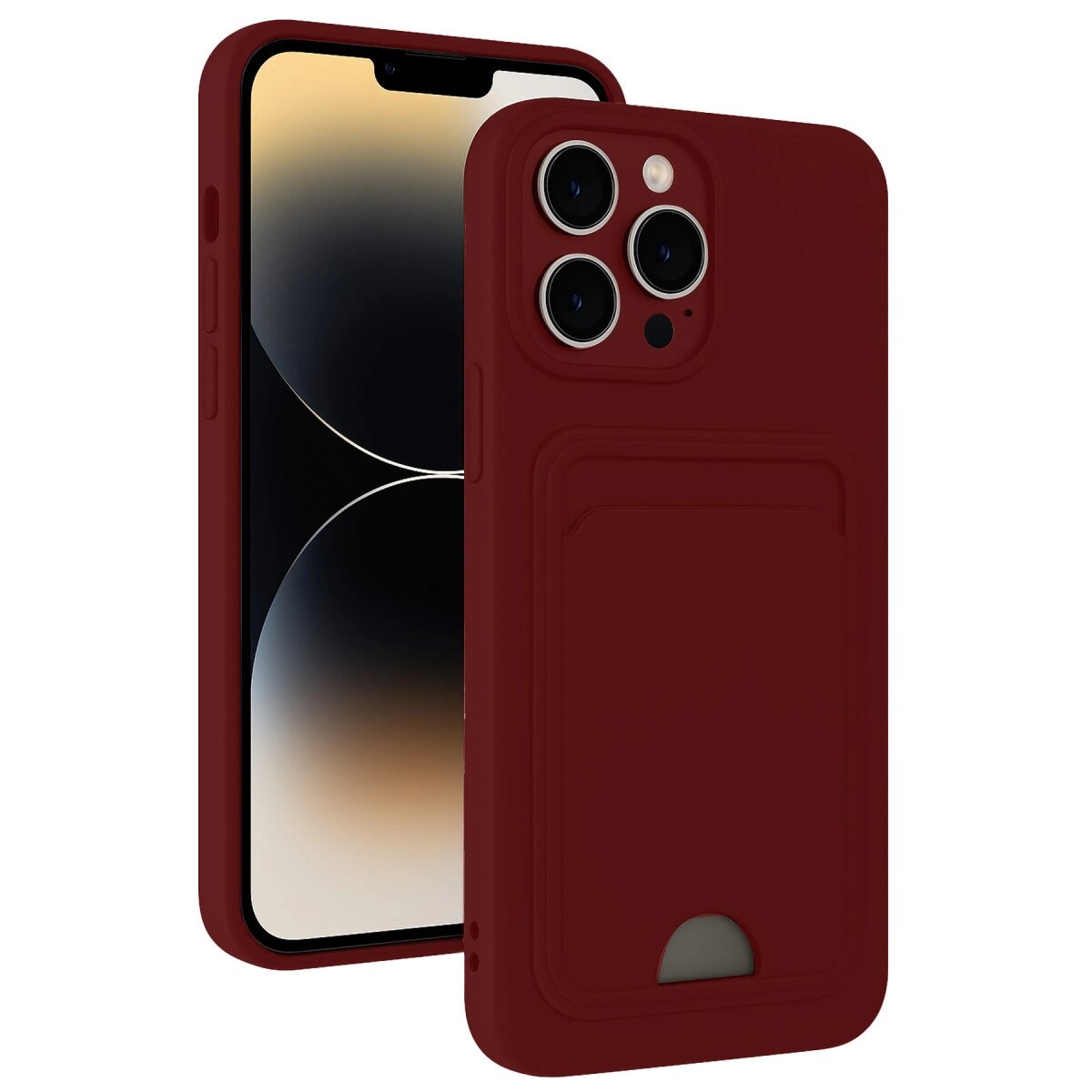 İphone 15 Pro Max Kılıf Kelvin Kartvizitli Silikon - Bordo İphone 15 Pro Max Kılıf Kelvin Kartvizitli Silikon - Bordo