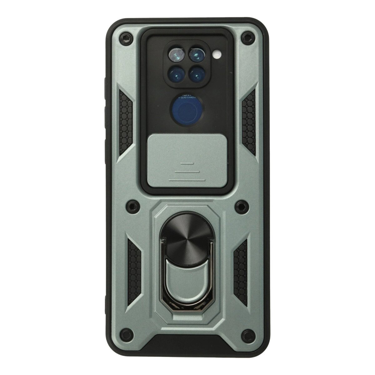 Xiaomi Redmi Note 9 Kılıf Pars Lens Yüzüklü Silikon - Yeşil Xiaomi Redmi Note 9 Kılıf Pars Lens Yüzüklü Silikon - Yeşil