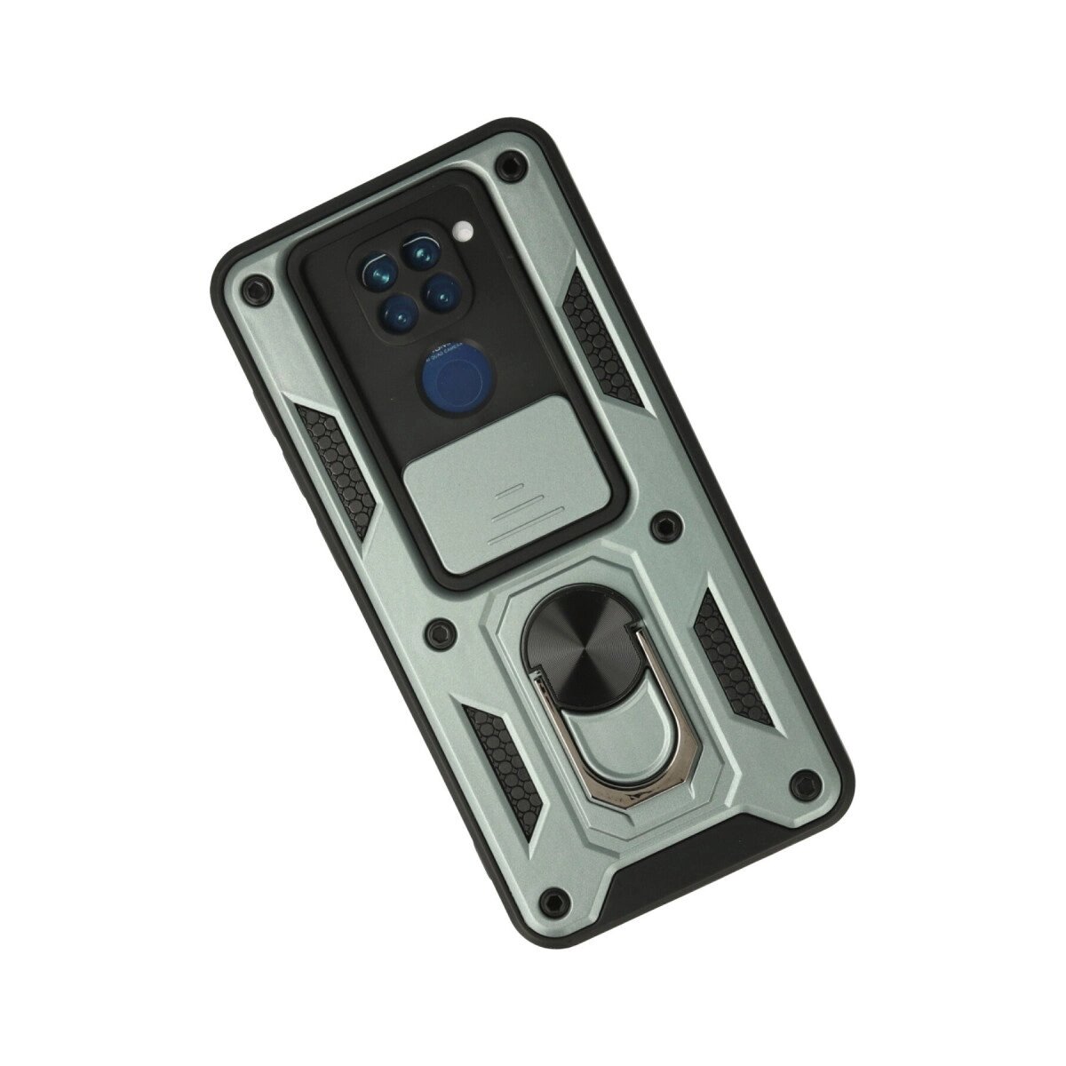 Xiaomi Redmi Note 9 Kılıf Pars Lens Yüzüklü Silikon - Yeşil Xiaomi Redmi Note 9 Kılıf Pars Lens Yüzüklü Silikon - Yeşil