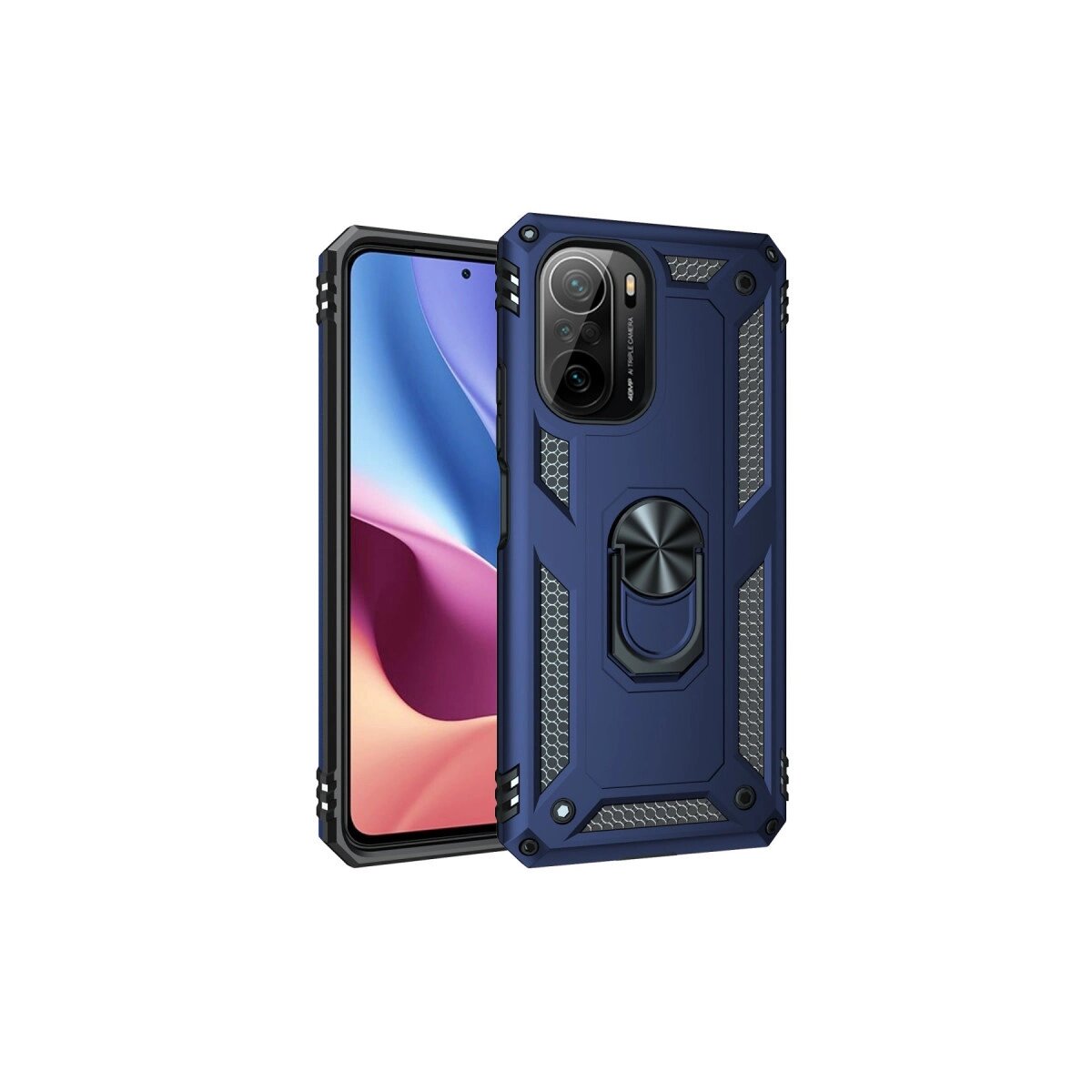 Xiaomi Poco F3 Kılıf Sofya Yüzüklü Silikon Kapak - Lacivert Xiaomi Poco F3 Kılıf Sofya Yüzüklü Silikon Kapak - Lacivert