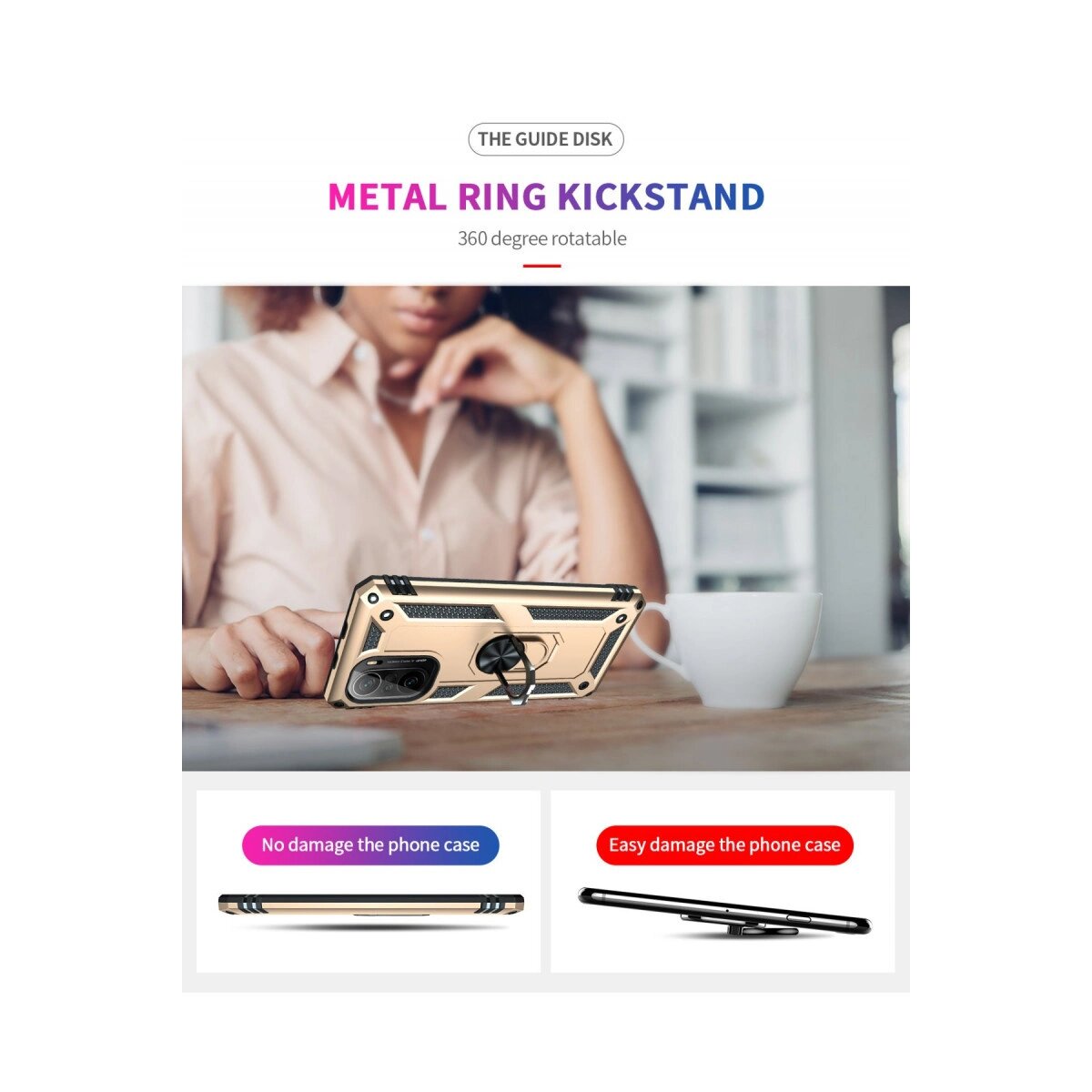 Xiaomi Poco F3 Kılıf Sofya Yüzüklü Silikon Kapak - Gold Xiaomi Poco F3 Kılıf Sofya Yüzüklü Silikon Kapak - Gold