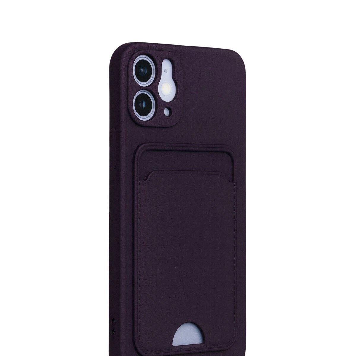 İphone 12 Kılıf Kelvin Kartvizitli Silikon - Derin Mor