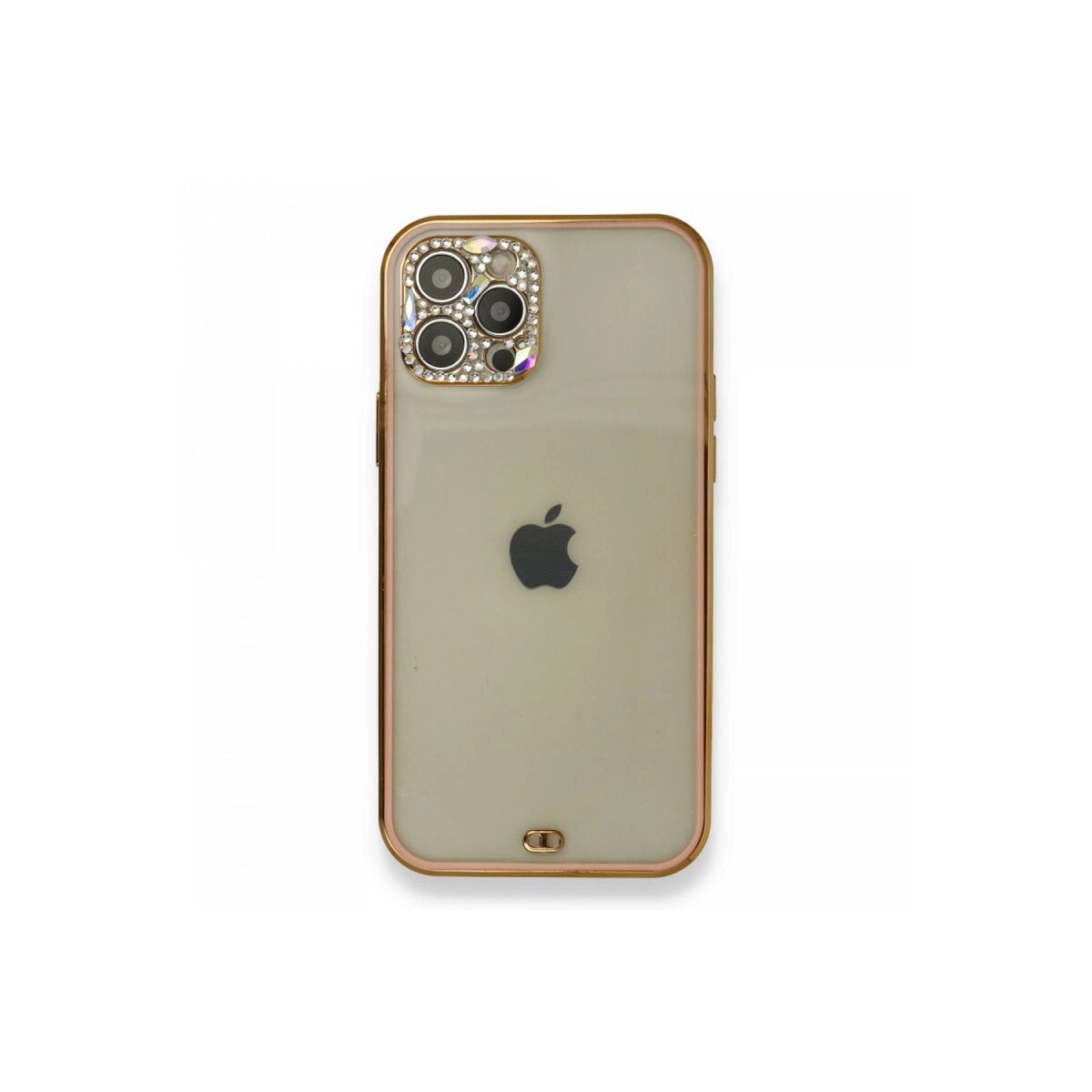 İphone 12 Pro Kılıf Liva Taşlı Silikon - Pembe