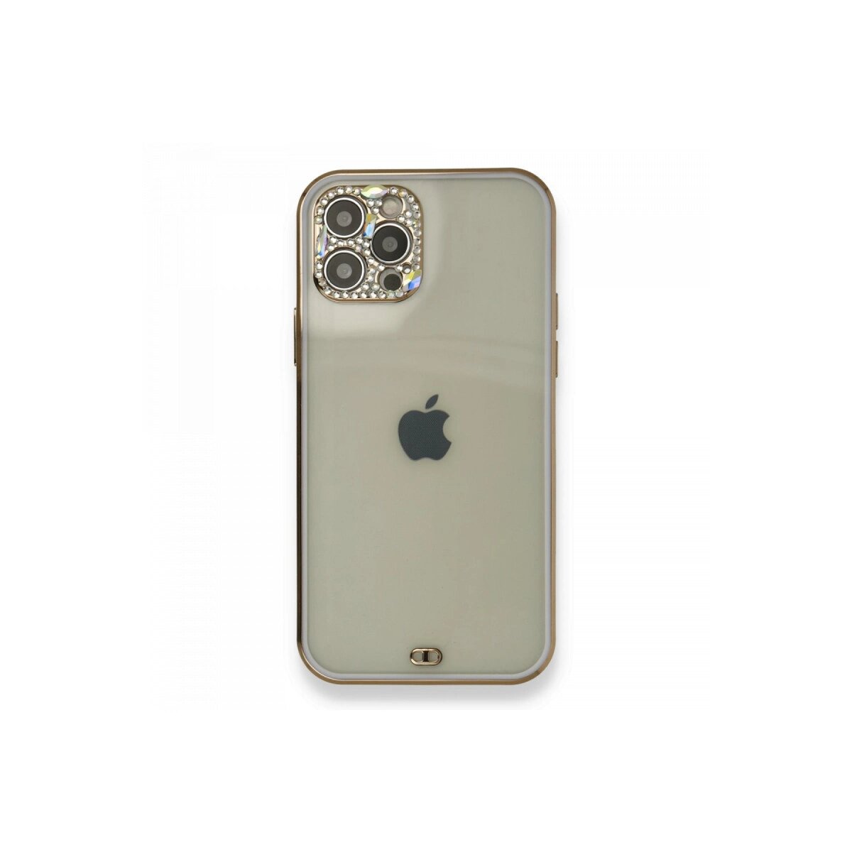 İphone 12 Pro Kılıf Liva Taşlı Silikon - Mor
