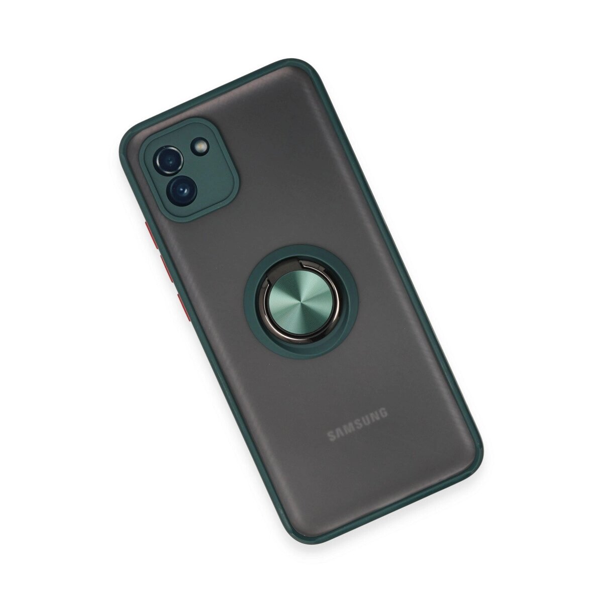 Samsung Galaxy A03 Kılıf Montreal Yüzüklü Silikon Kapak - Yeşil Samsung Galaxy A03 Kılıf Montreal Yüzüklü Silikon Kapak - Yeşil