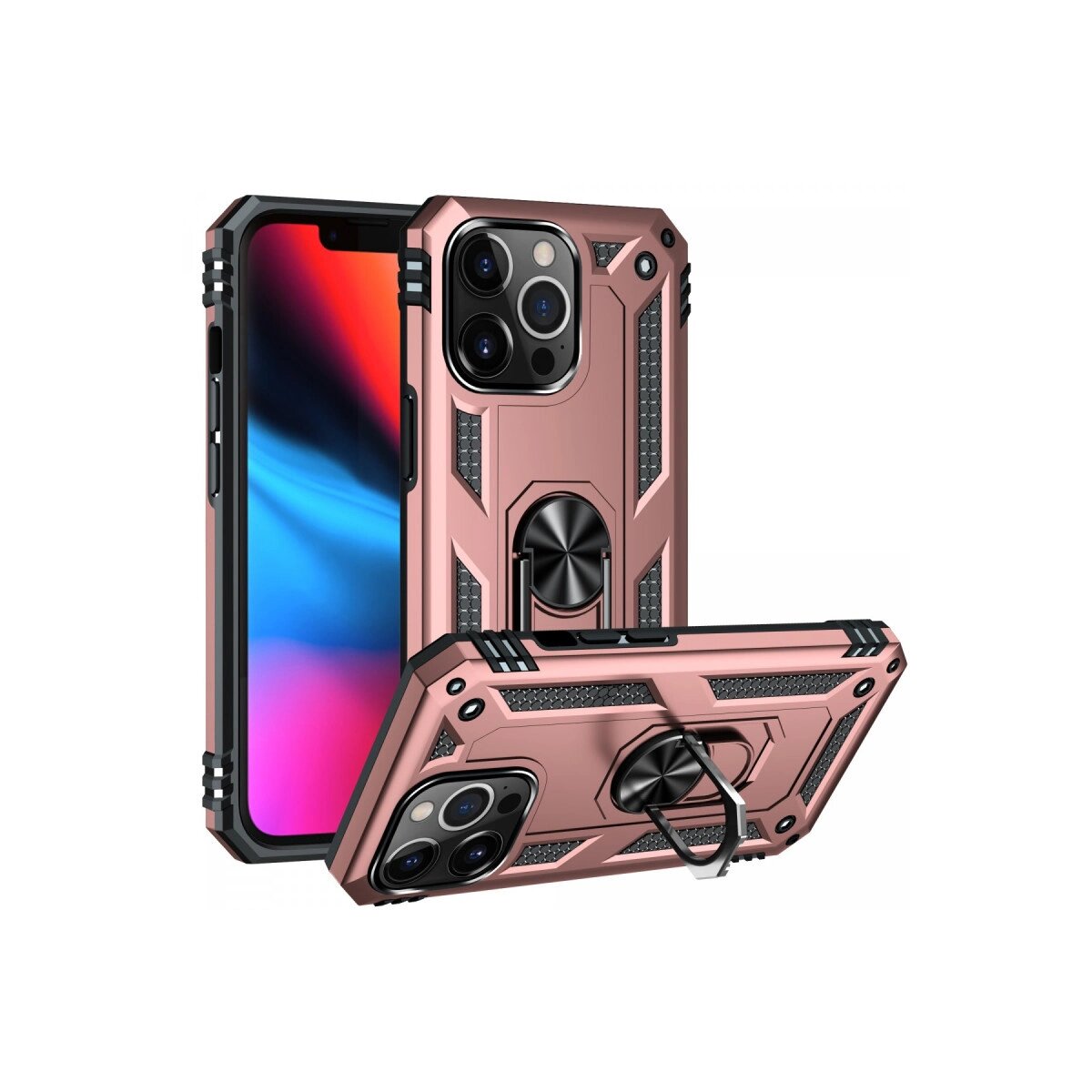 İphone 13 Pro Max Kılıf Sofya Yüzüklü Silikon Kapak - Rose İphone 13 Pro Max Kılıf Sofya Yüzüklü Silikon Kapak - Rose