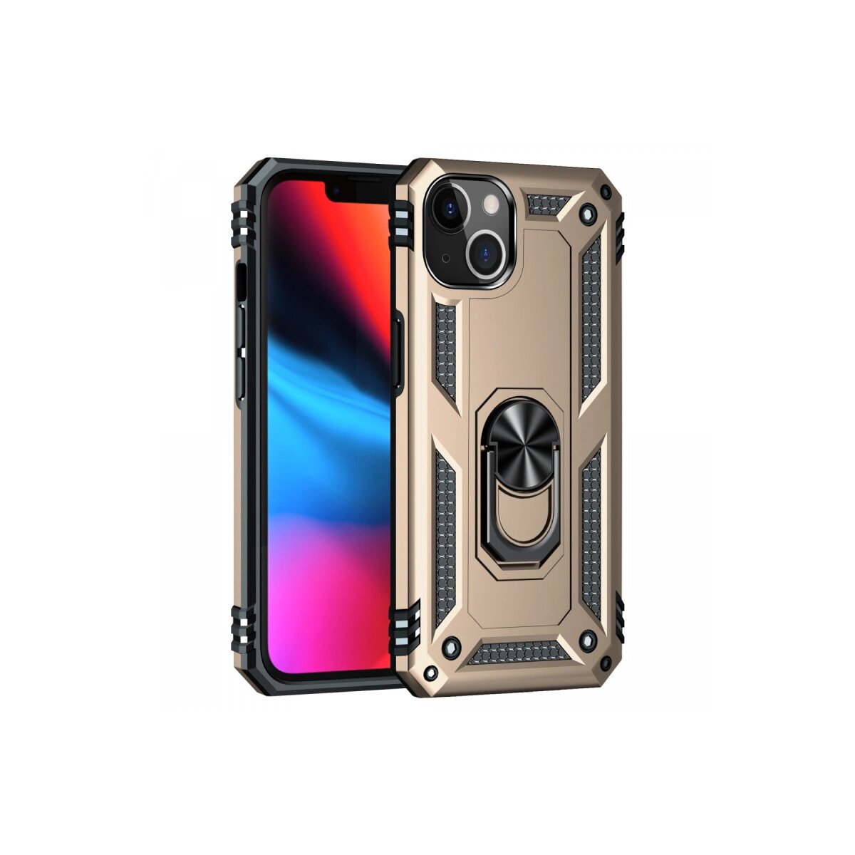 İphone 13 Kılıf Sofya Yüzüklü Silikon Kapak - Gold İphone 13 Kılıf Sofya Yüzüklü Silikon Kapak - Gold
