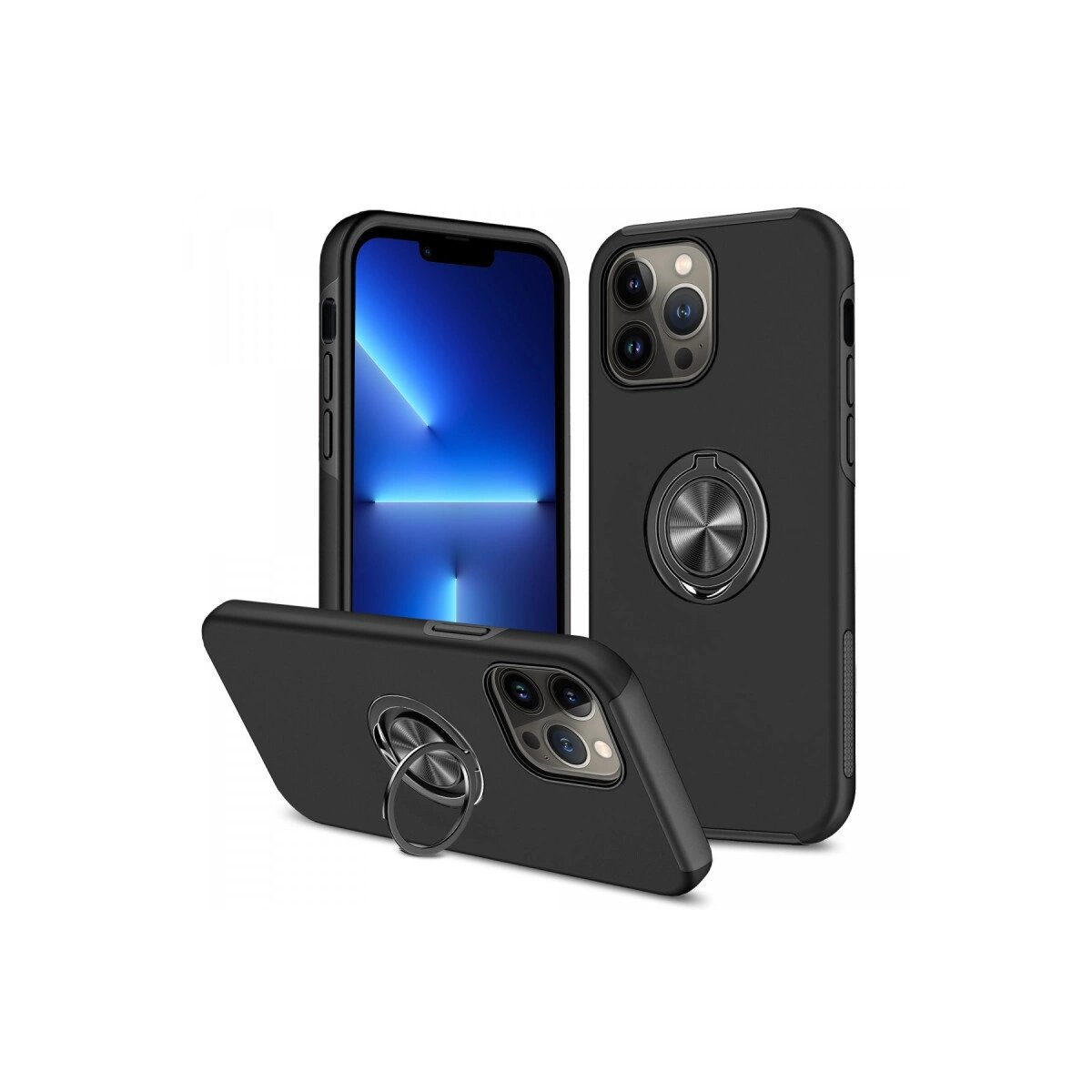 İphone 13 Pro Kılıf Elit Yüzüklü Kapak - Siyah İphone 13 Pro Kılıf Elit Yüzüklü Kapak - Siyah