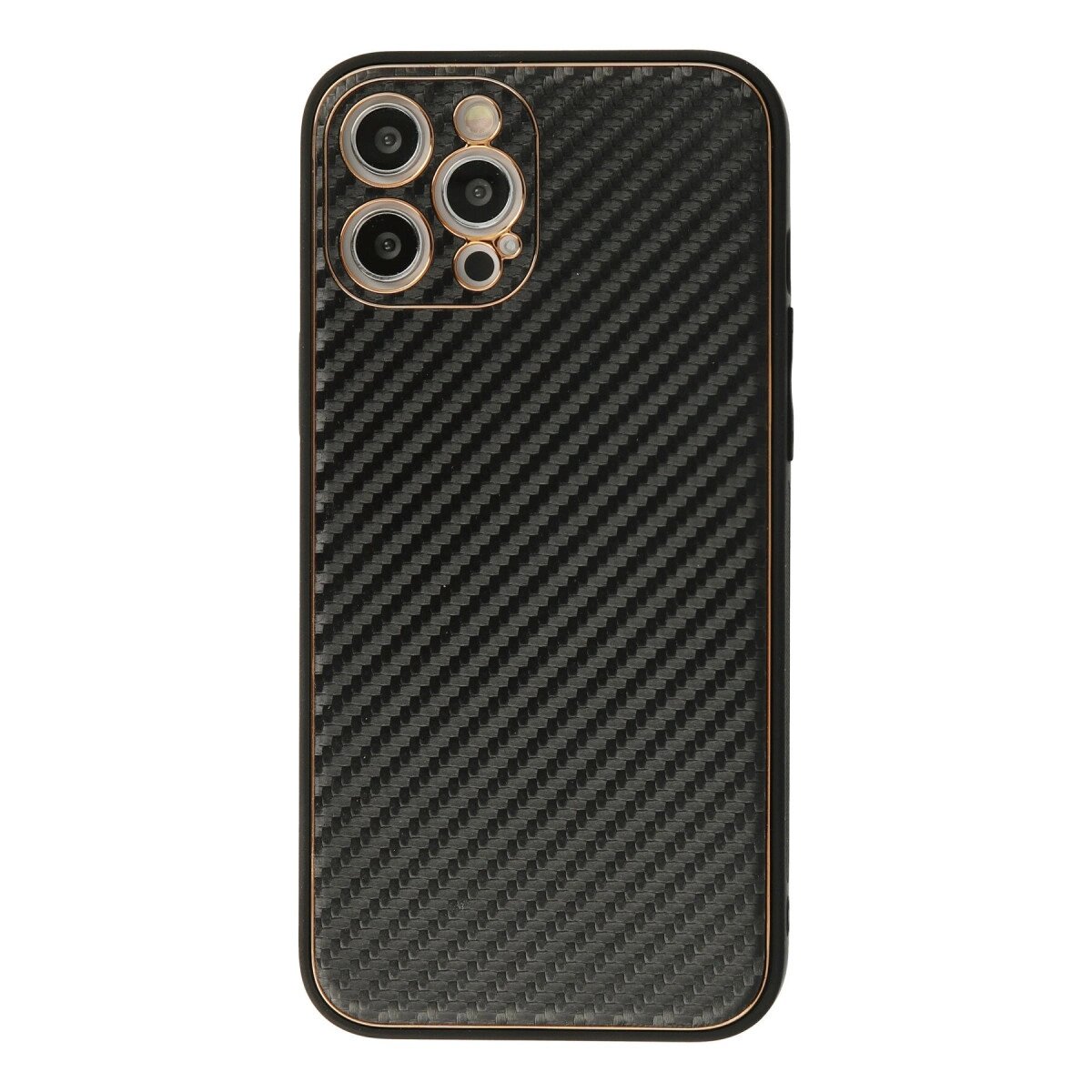 İphone 12 Pro Max Kılıf Coco Karbon Silikon - Siyah
