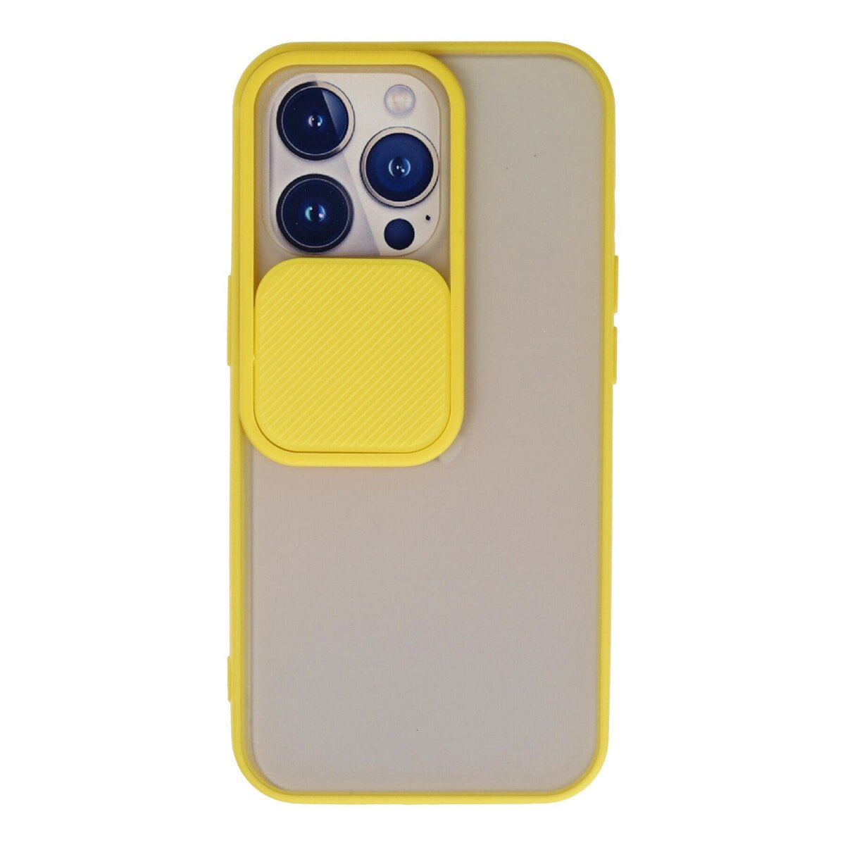 İphone 13 Pro Kılıf Palm Buzlu Kamera Sürgülü Silikon - Sarı İphone 13 Pro Kılıf Palm Buzlu Kamera Sürgülü Silikon - Sarı