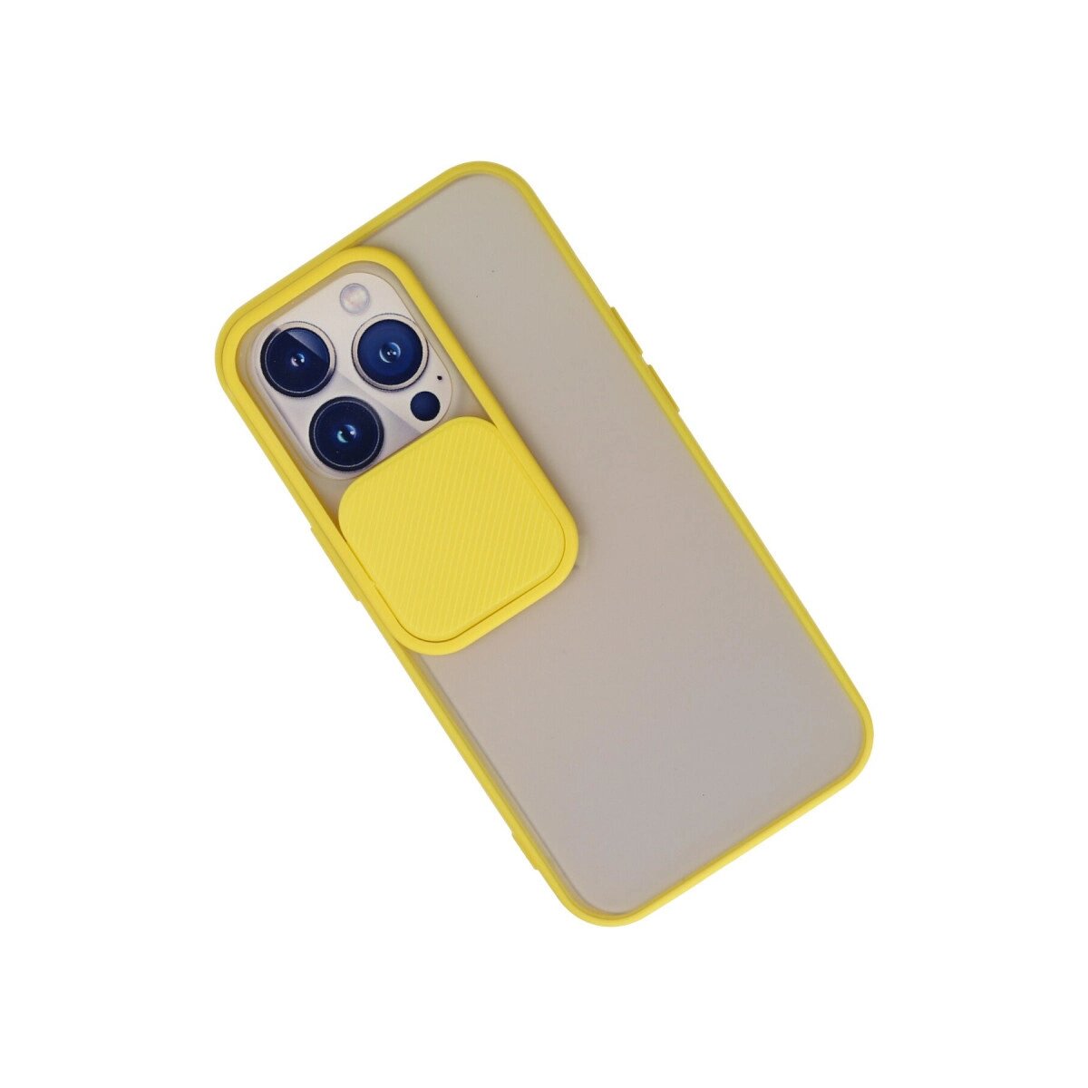 İphone 13 Pro Kılıf Palm Buzlu Kamera Sürgülü Silikon - Sarı İphone 13 Pro Kılıf Palm Buzlu Kamera Sürgülü Silikon - Sarı