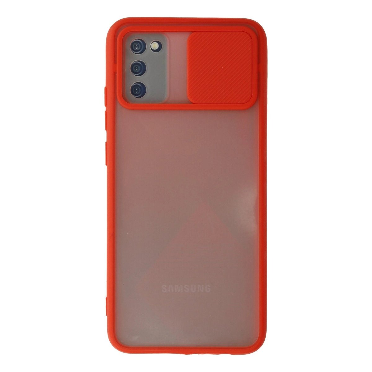 Samsung Galaxy A03s Kılıf Palm Buzlu Kamera Sürgülü Silikon - Kırmızı Samsung Galaxy A03s Kılıf Palm Buzlu Kamera Sürgülü Silikon - Kırmızı