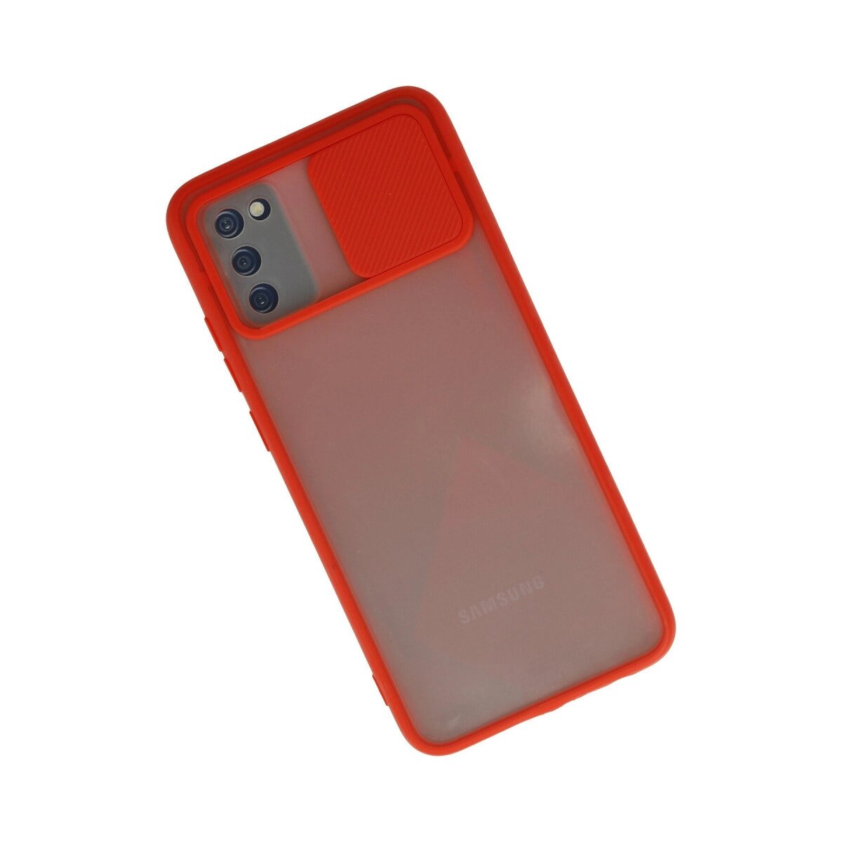 Samsung Galaxy A03s Kılıf Palm Buzlu Kamera Sürgülü Silikon - Kırmızı Samsung Galaxy A03s Kılıf Palm Buzlu Kamera Sürgülü Silikon - Kırmızı