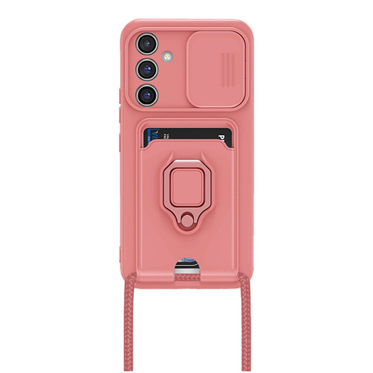 Samsung Galaxy A05s Kılıf Zuma Kartvizitli Yüzüklü Silikon - Pembe Samsung Galaxy A05s Kılıf Zuma Kartvizitli Yüzüklü Silikon - Pembe