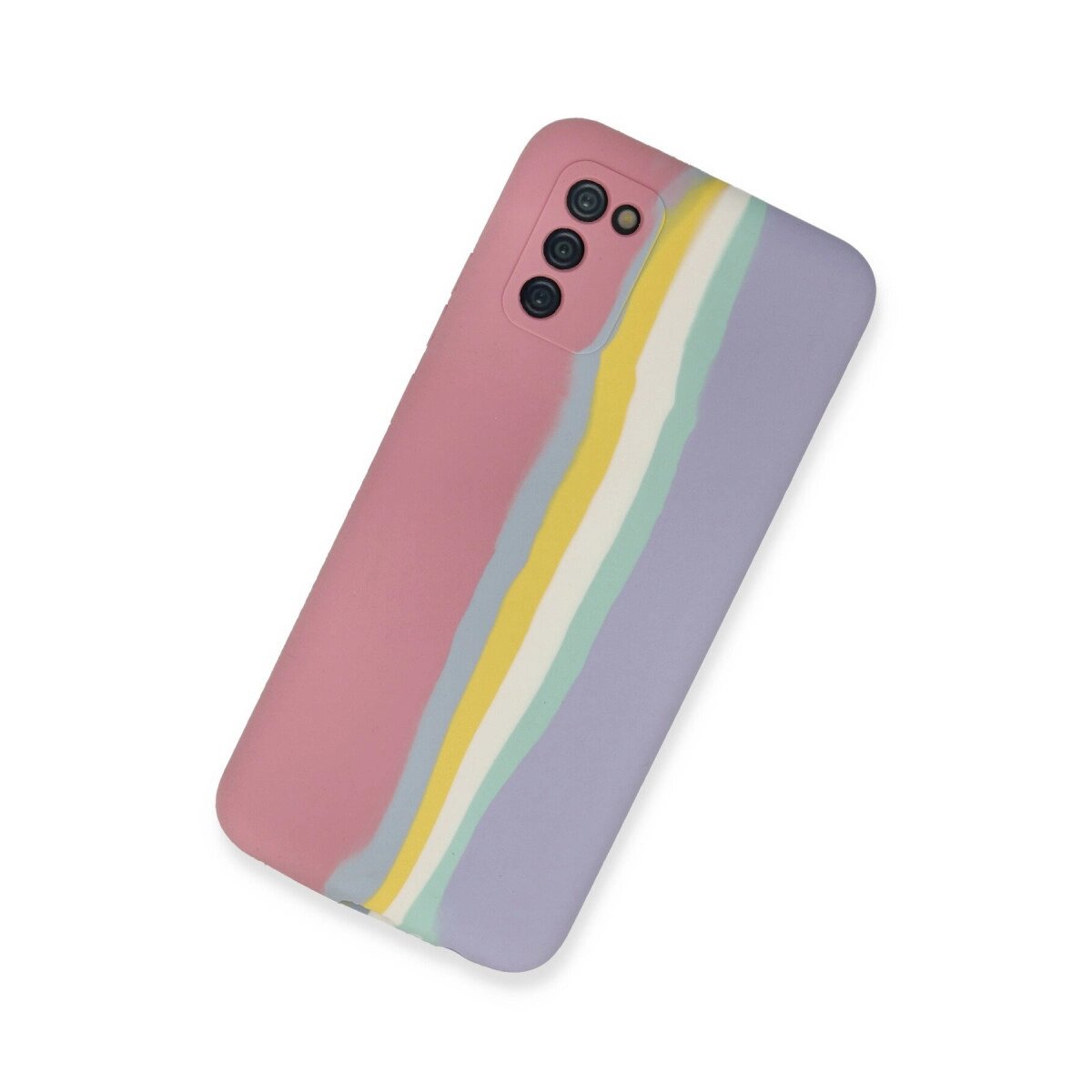 Samsung Galaxy A03s Kılıf Ebruli Lansman Silikon - Pembe-lila Samsung Galaxy A03s Kılıf Ebruli Lansman Silikon - Pembe-lila