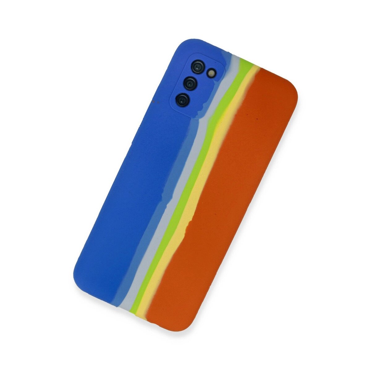 Samsung Galaxy A03s Kılıf Ebruli Lansman Silikon - Mavi-turuncu Samsung Galaxy A03s Kılıf Ebruli Lansman Silikon - Mavi-turuncu