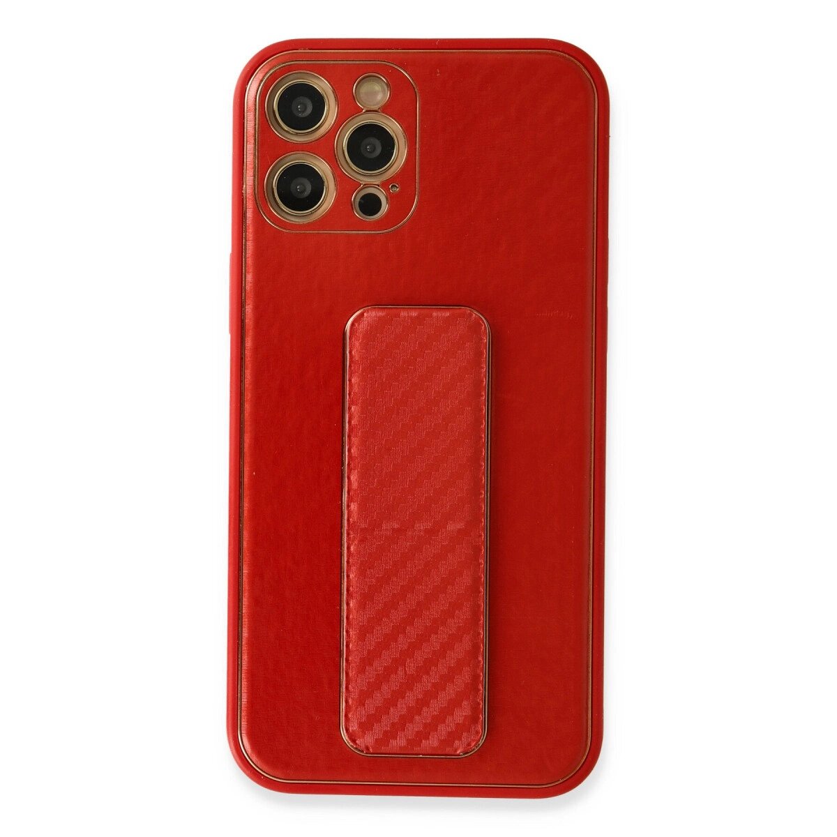 İphone 12 Pro Kılıf Coco Karbon Standlı Kapak - Kırmızı İphone 12 Pro Kılıf Coco Karbon Standlı Kapak - Kırmızı