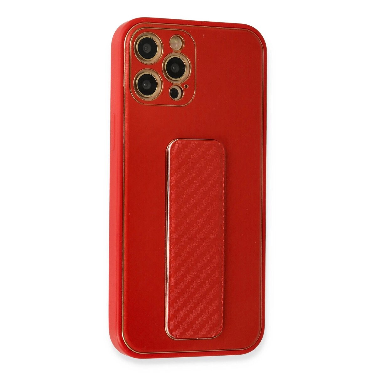 İphone 12 Pro Kılıf Coco Karbon Standlı Kapak - Kırmızı İphone 12 Pro Kılıf Coco Karbon Standlı Kapak - Kırmızı