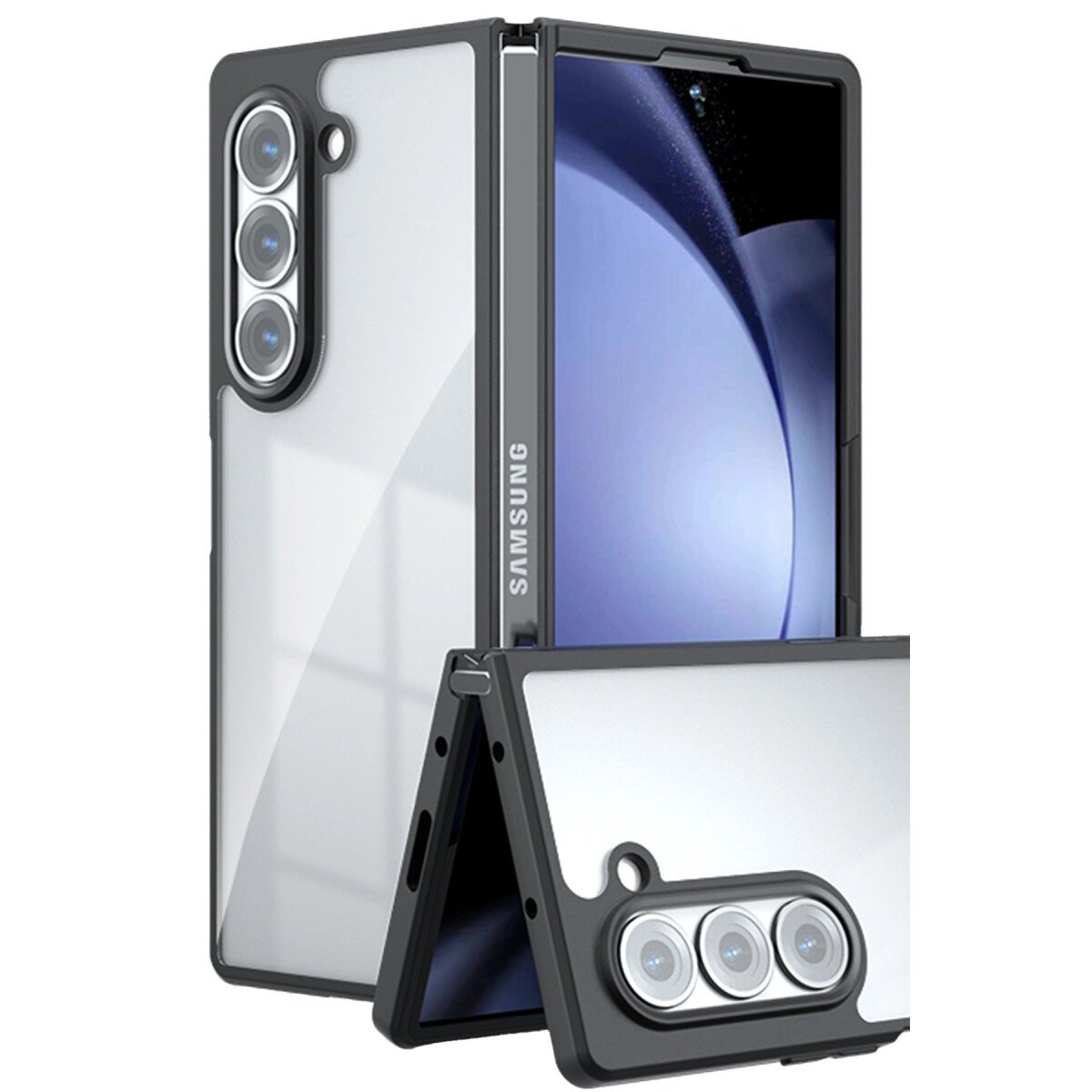 Samsung Galaxy Z Fold 5 Kılıf Blur Fold Kapak - Siyah Samsung Galaxy Z Fold 5 Kılıf Blur Fold Kapak - Siyah