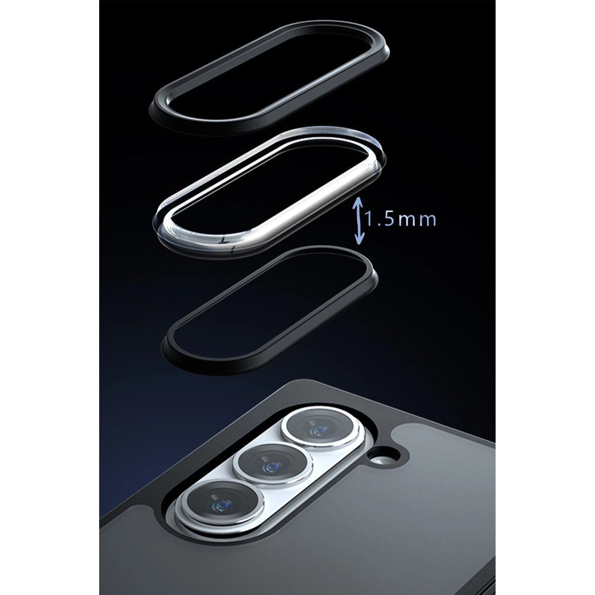 Samsung Galaxy Z Fold 5 Kılıf Blur Fold Kapak - Siyah Samsung Galaxy Z Fold 5 Kılıf Blur Fold Kapak - Siyah