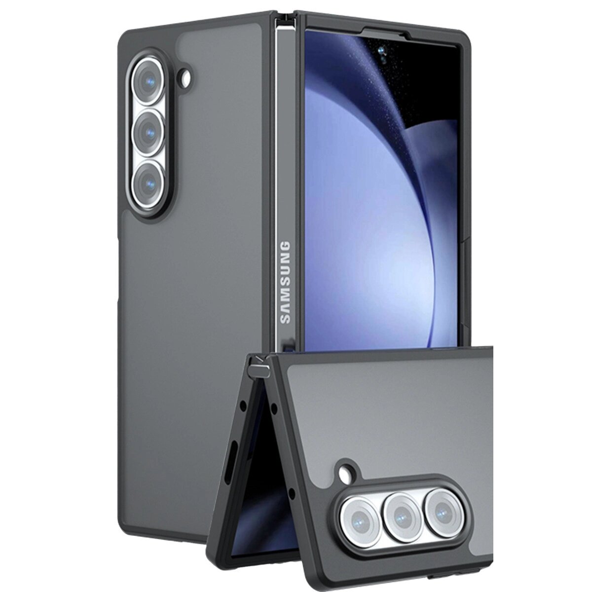 Samsung Galaxy Z Fold 5 Kılıf Blur Fold Kapak - Mat Siyah Samsung Galaxy Z Fold 5 Kılıf Blur Fold Kapak - Mat Siyah