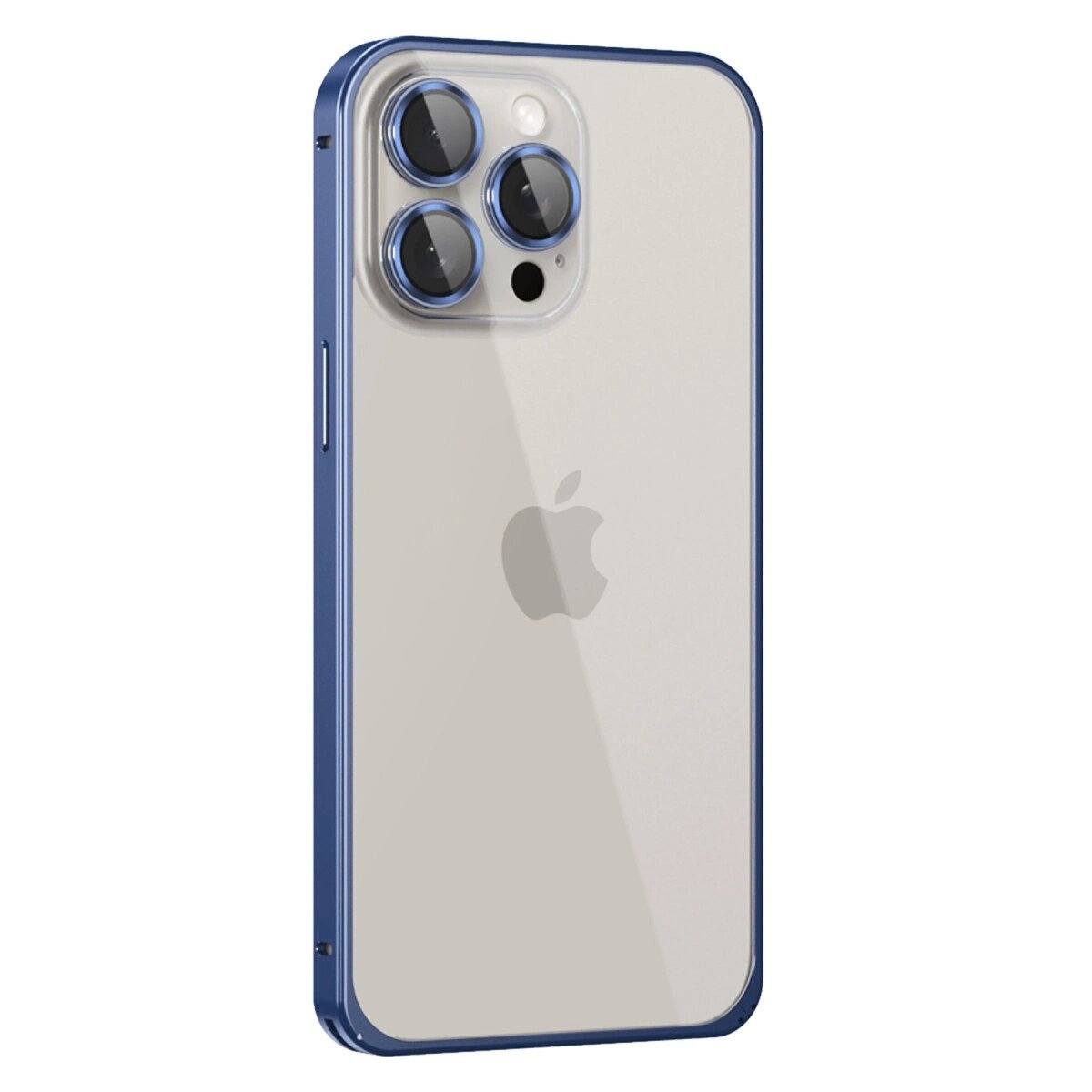 Joko İphone 15 Pro Max Metal Bumper Mat Kapak - Lacivert Joko İphone 15 Pro Max Metal Bumper Mat Kapak - Lacivert