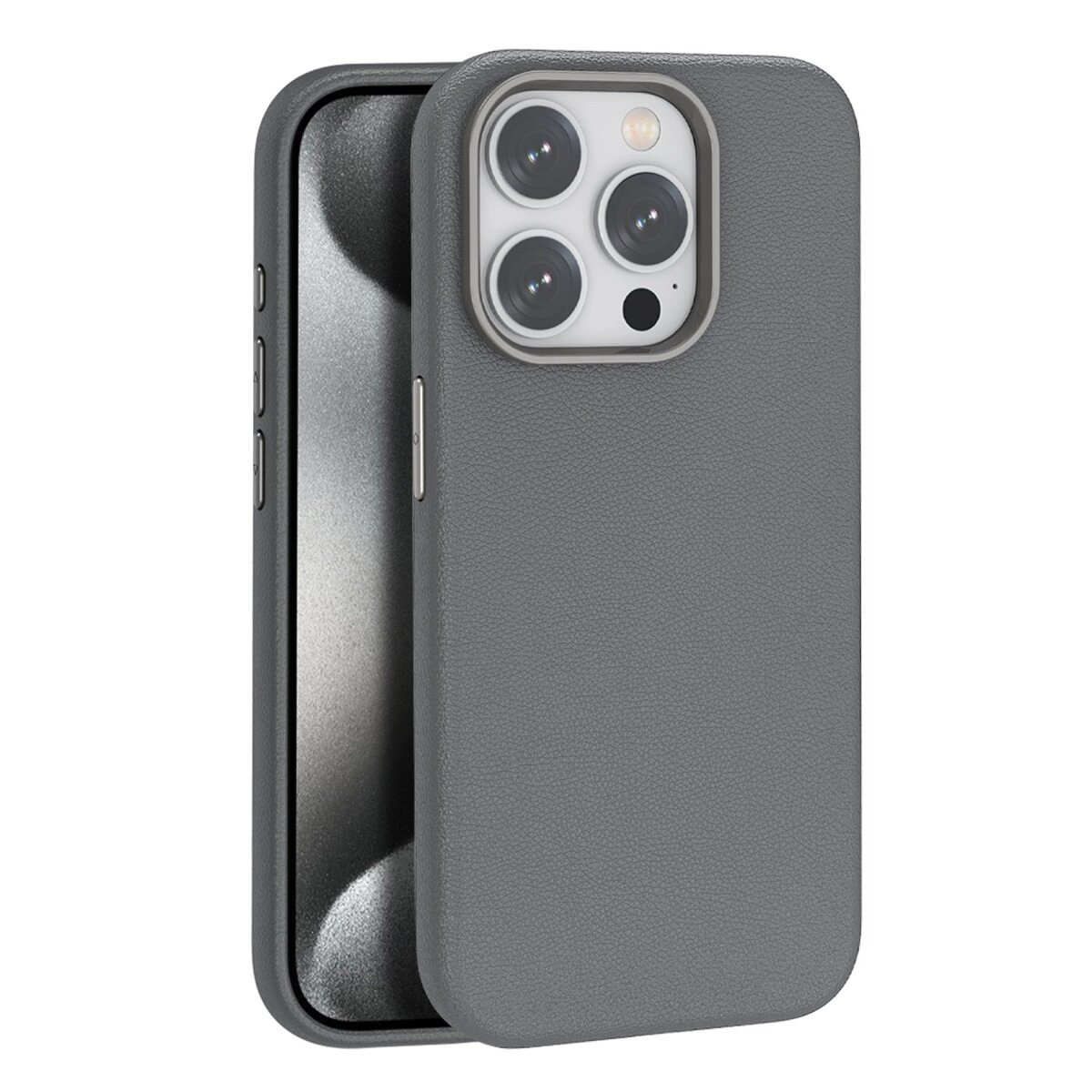Joko İphone 15 Pro Max Kılıf Wonder Deri Magsafe Kapak - Titan Gri Joko İphone 15 Pro Max Kılıf Wonder Deri Magsafe Kapak - Titan Gri